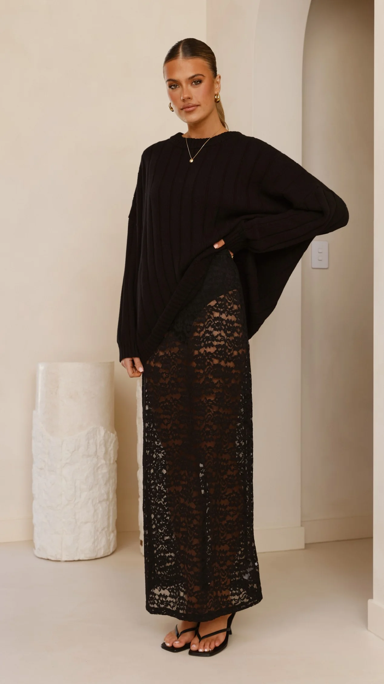 Naiva Oversized Knit - Black - Image 8