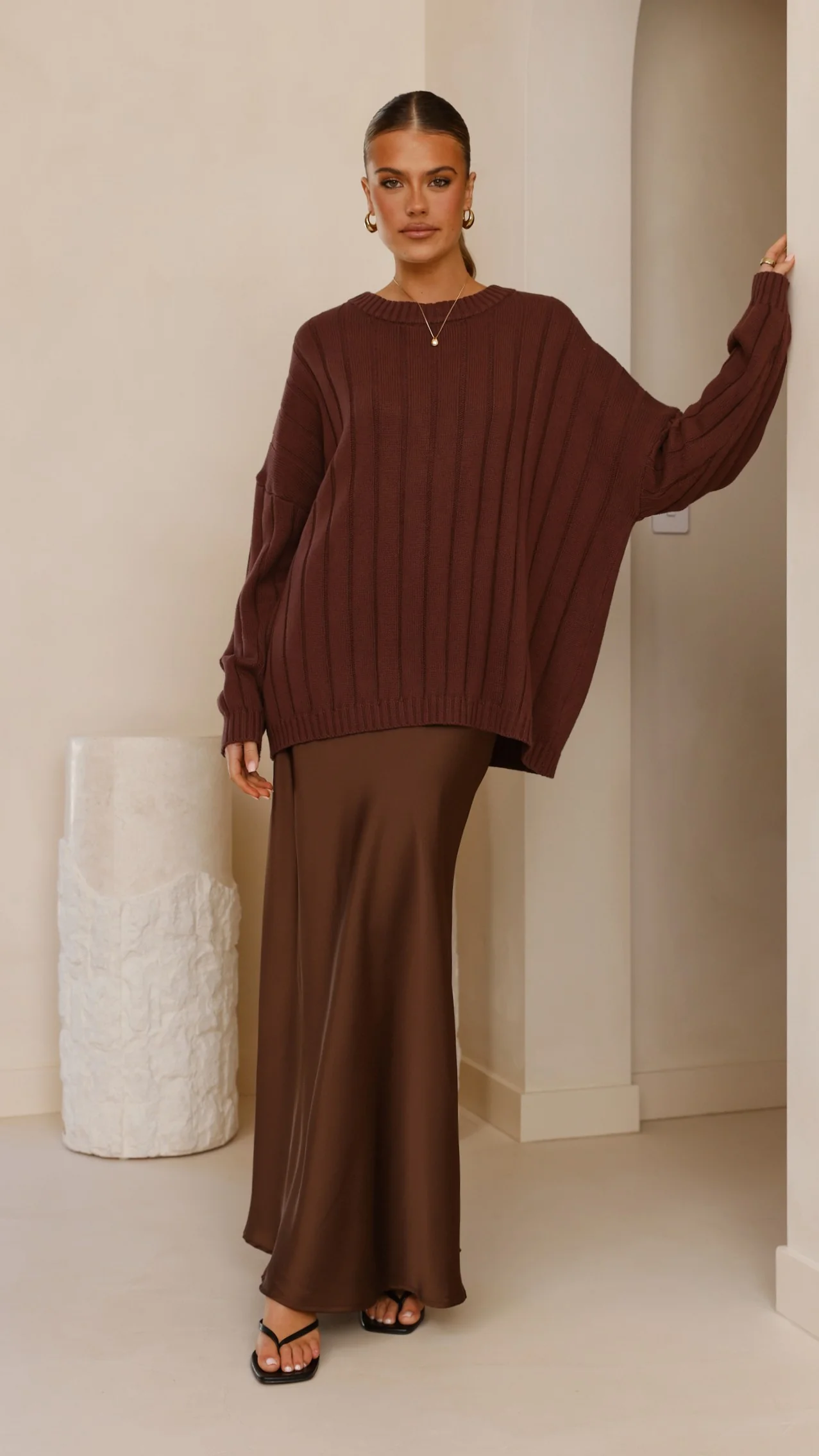 Naiva Oversized Knit - Brown - Image 10