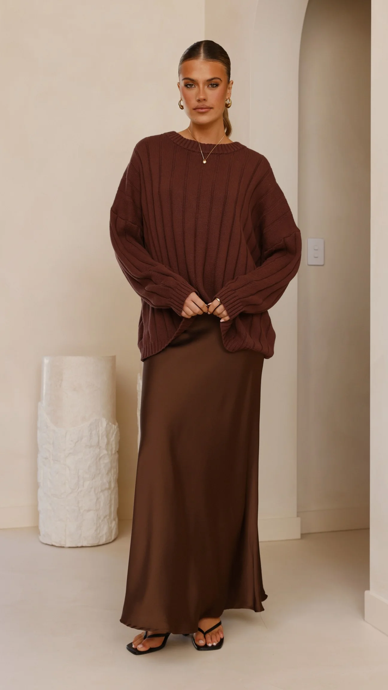 Naiva Oversized Knit - Brown - Image 6