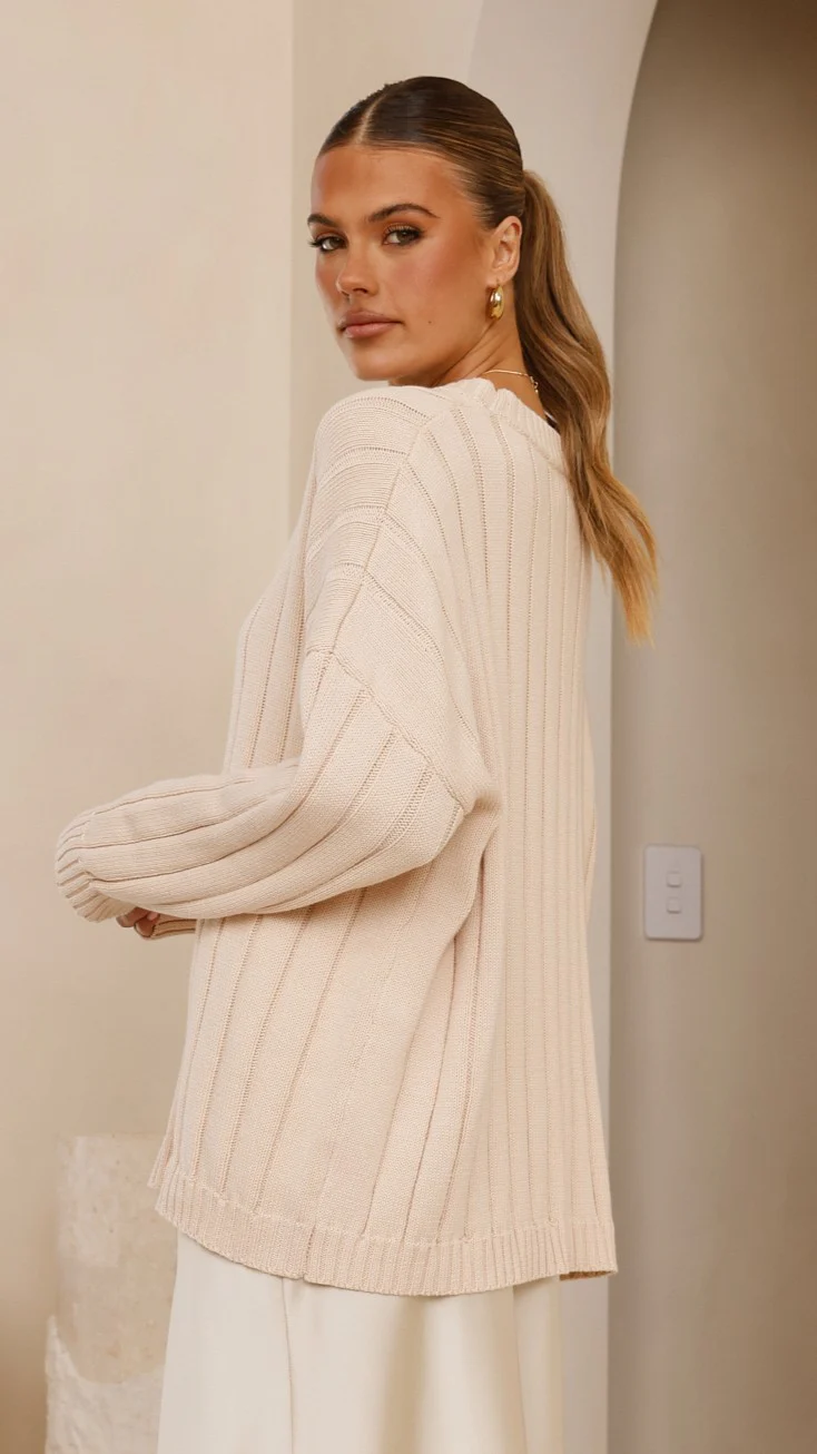 Naiva Oversized Knit - Cream - Image 2