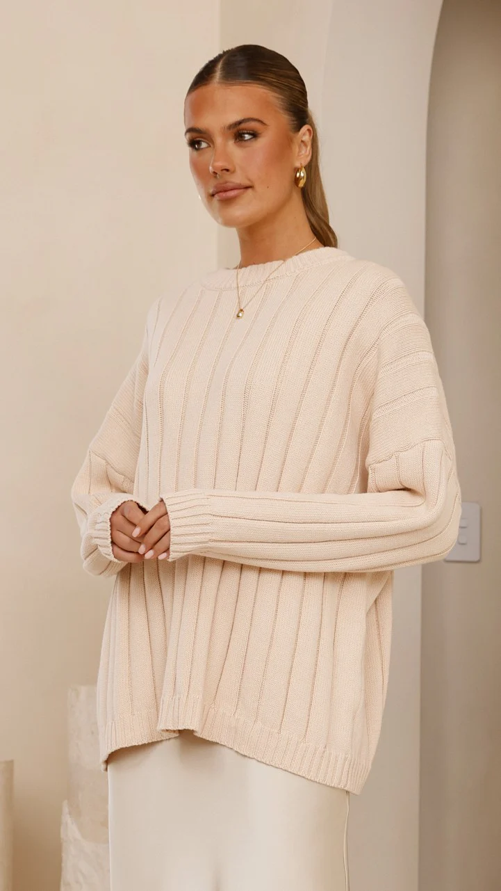 Naiva Oversized Knit - Cream - Image 4