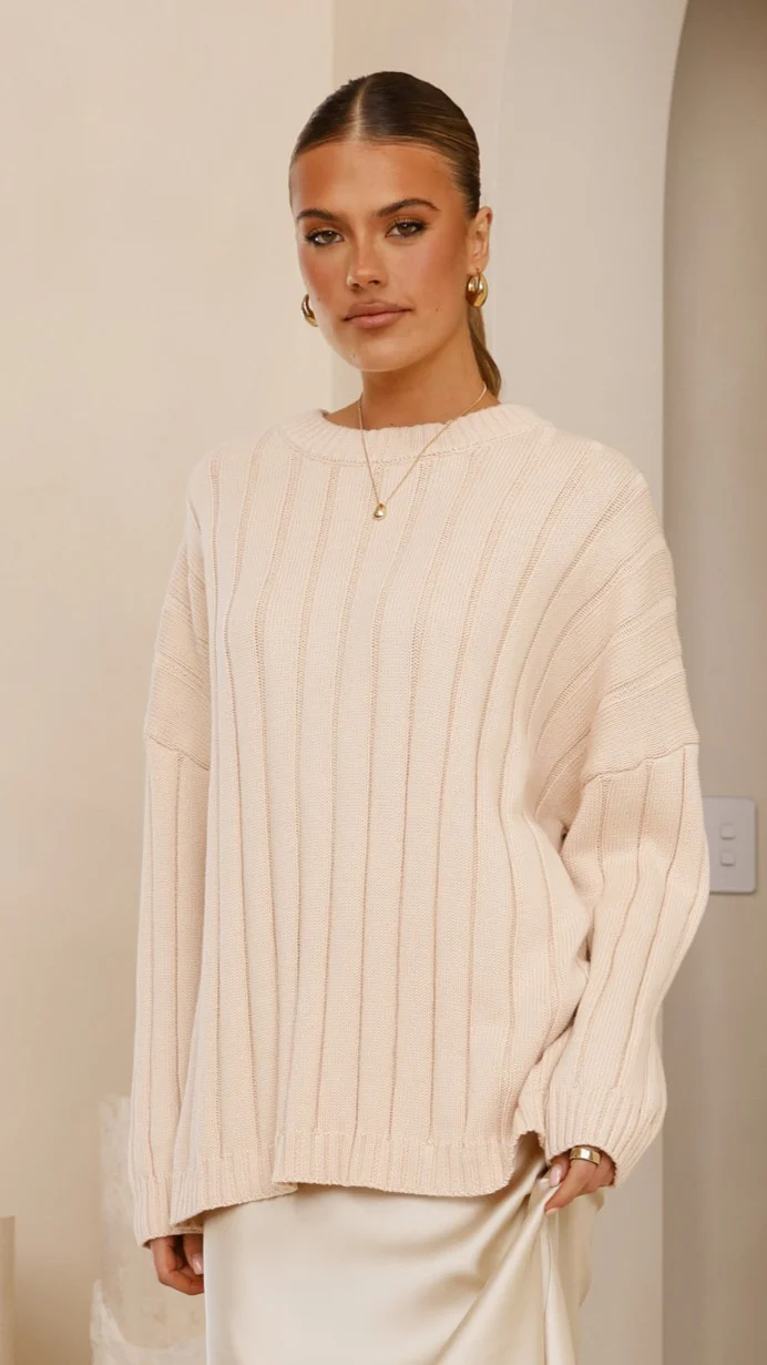 Naiva Oversized Knit - Cream - Image 6