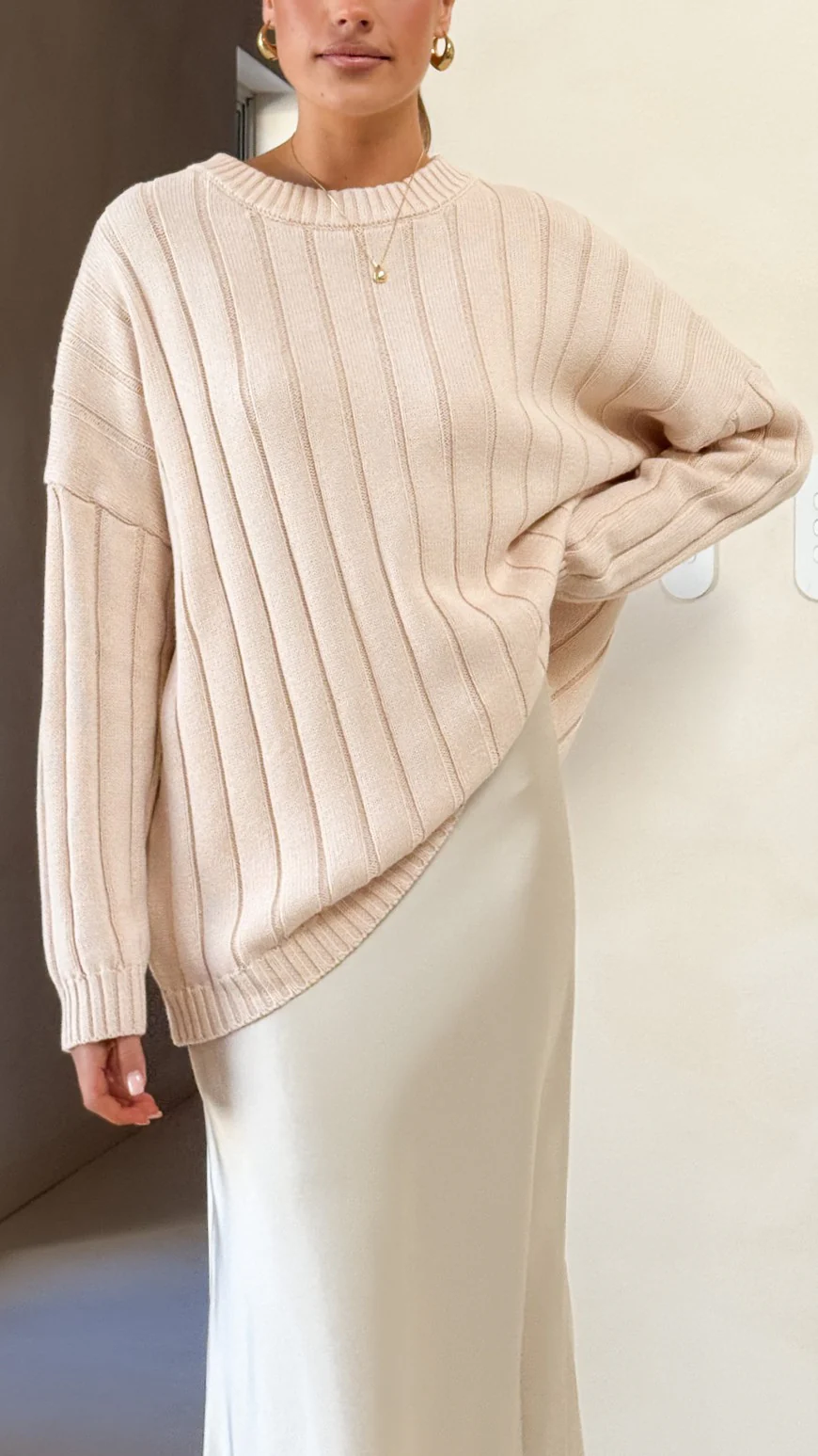 Naiva Oversized Knit - Cream - Image 7
