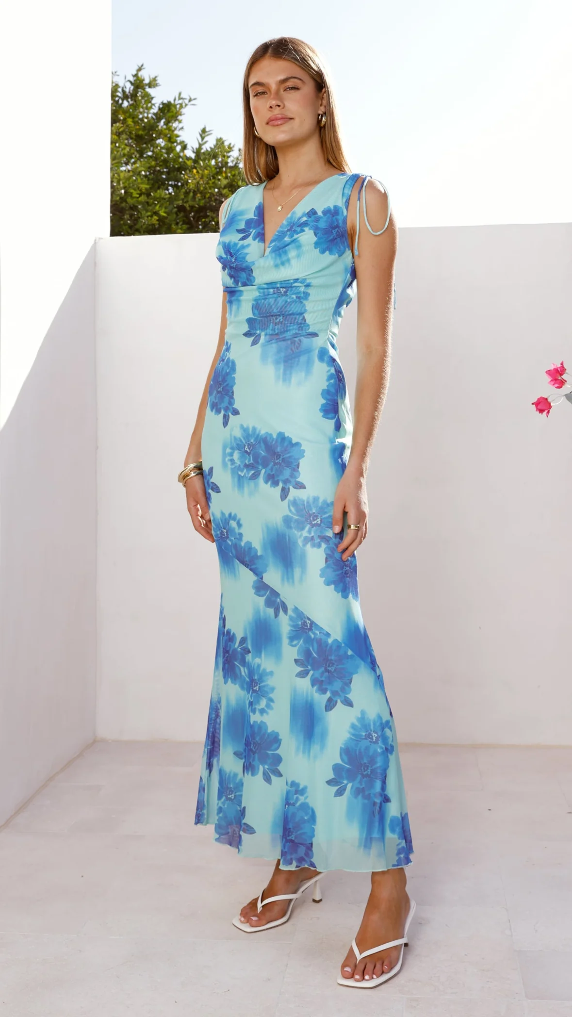 Nikova Maxi Dress - Blue Floral - Image 6