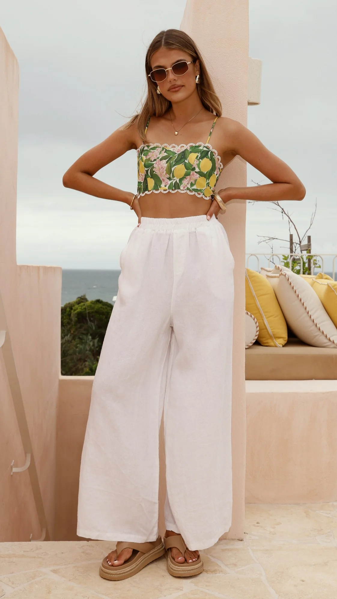 Nova Crop Top - Lemon Print - Image 9