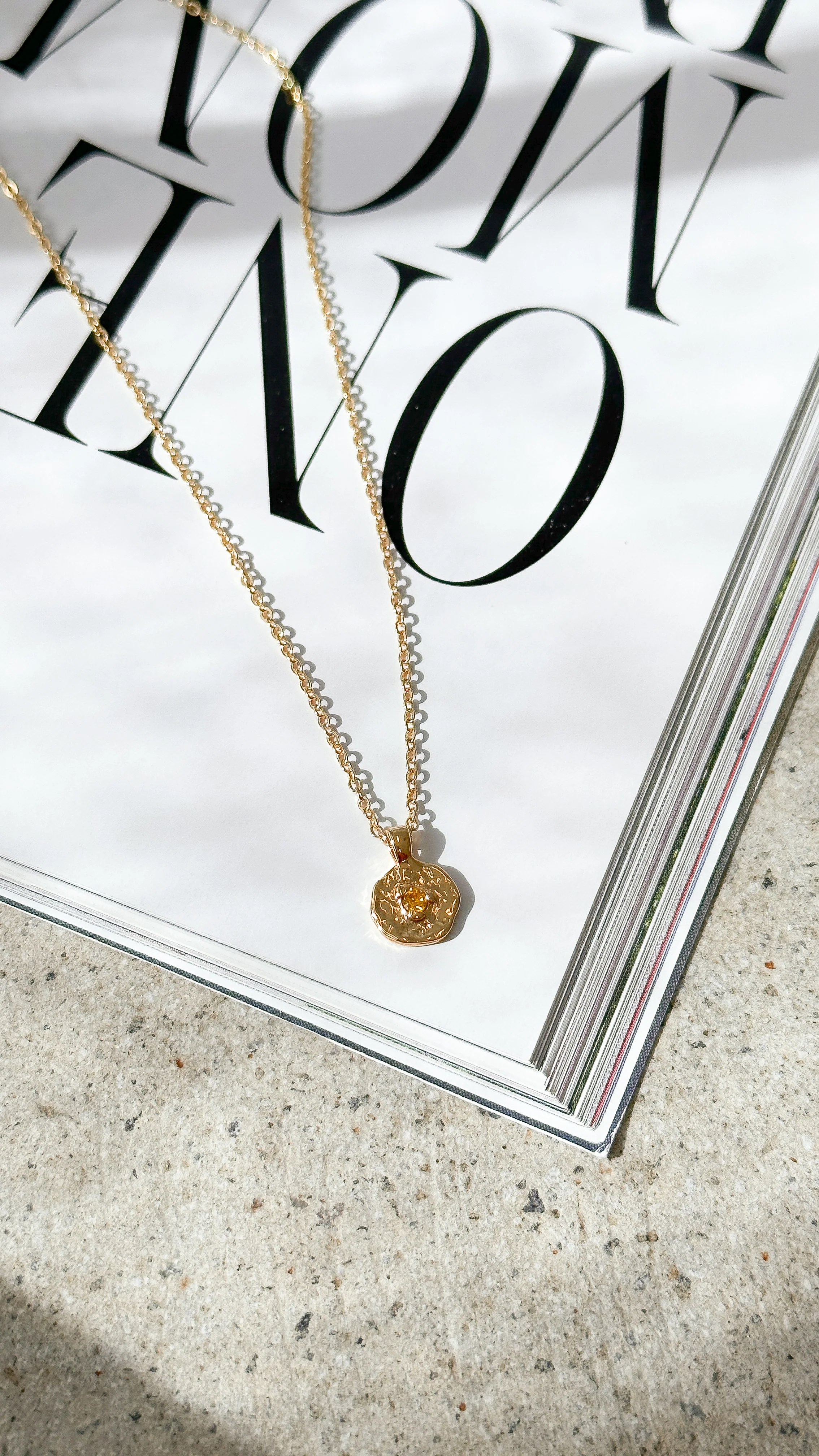 November Birthstone Necklace - Citrine - Image 2
