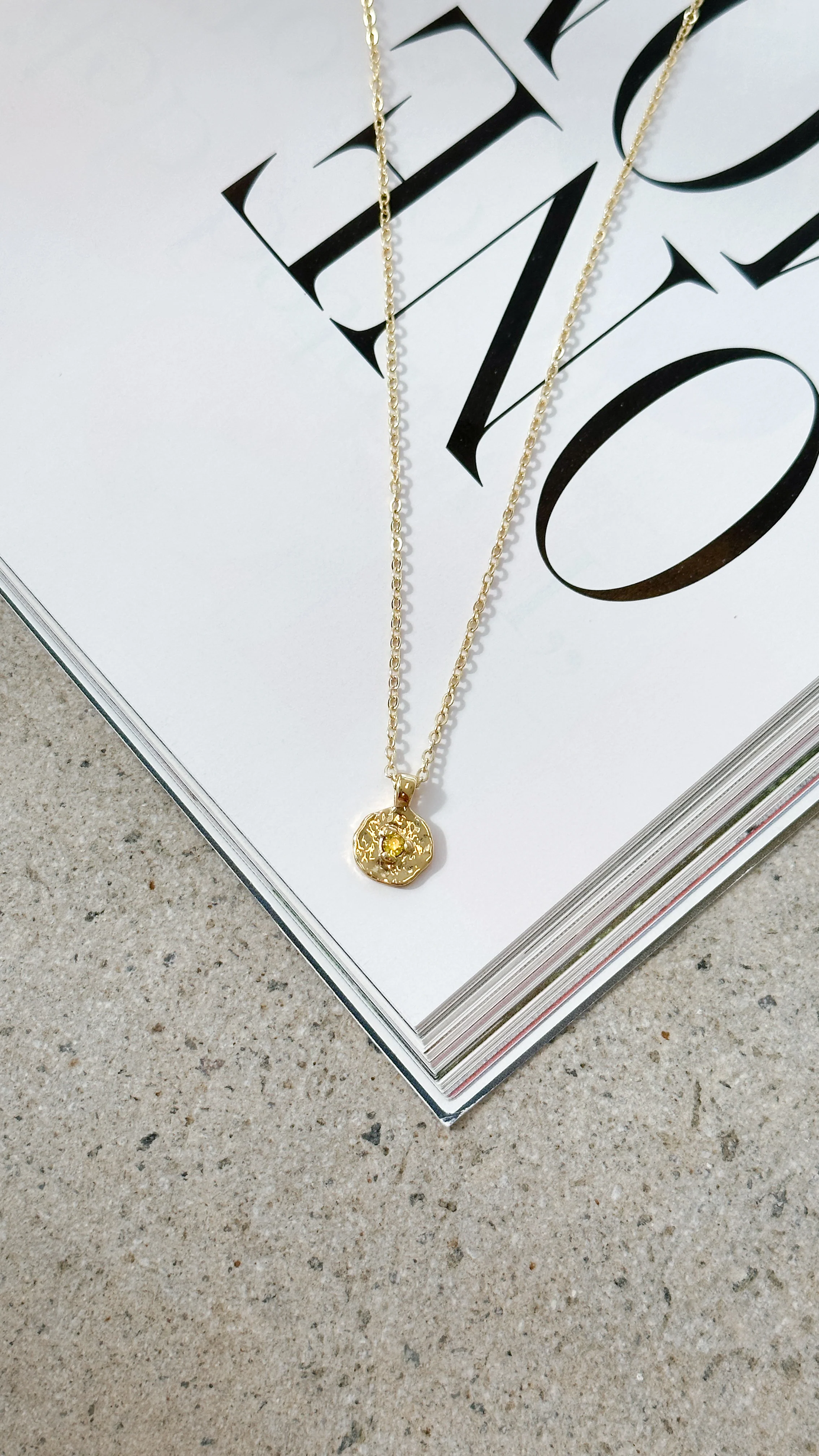 November Birthstone Necklace - Citrine - Image 3