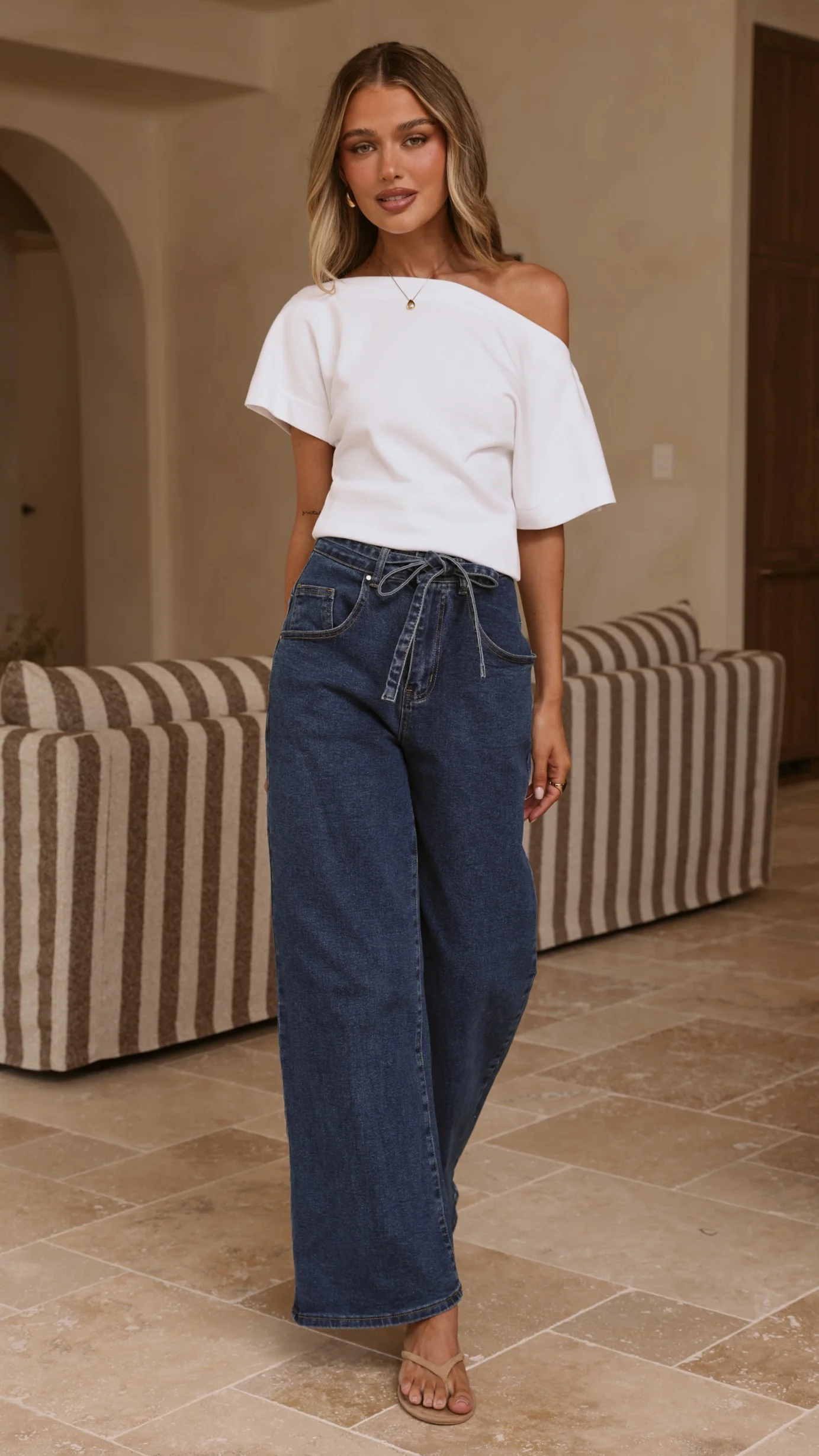 Nyra Wide Leg Jeans - Dark Denim - Image 12