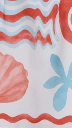 Olliana Mini Dress - Red/Blue Print - Image 9