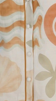 Olympia Vest Top - Orange / Green Print - Image 7