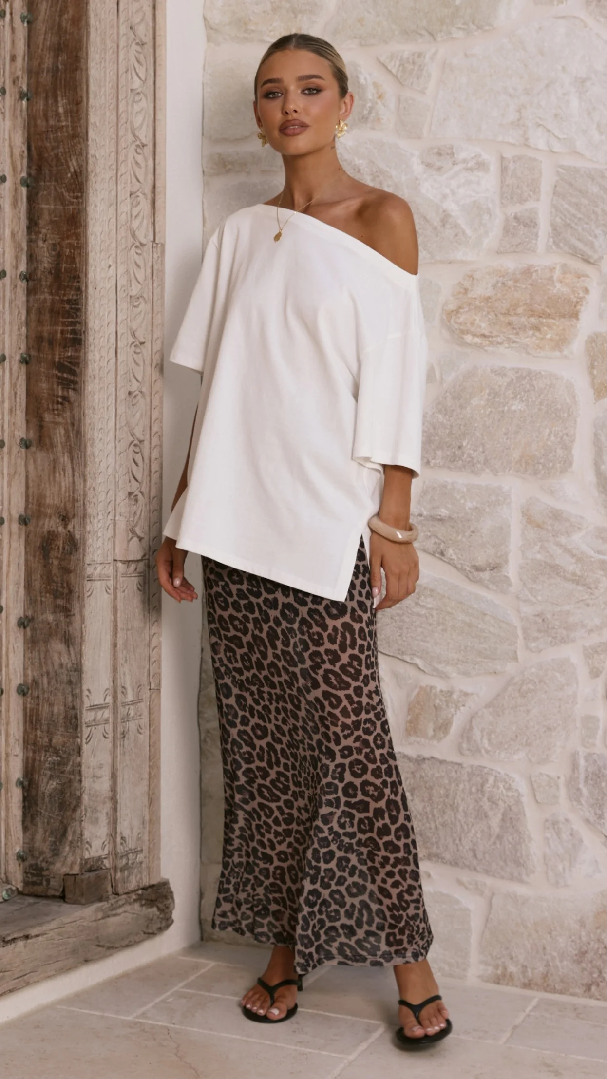 Onella Semi Sheer Maxi Skirt - Leopard Print - Image 10