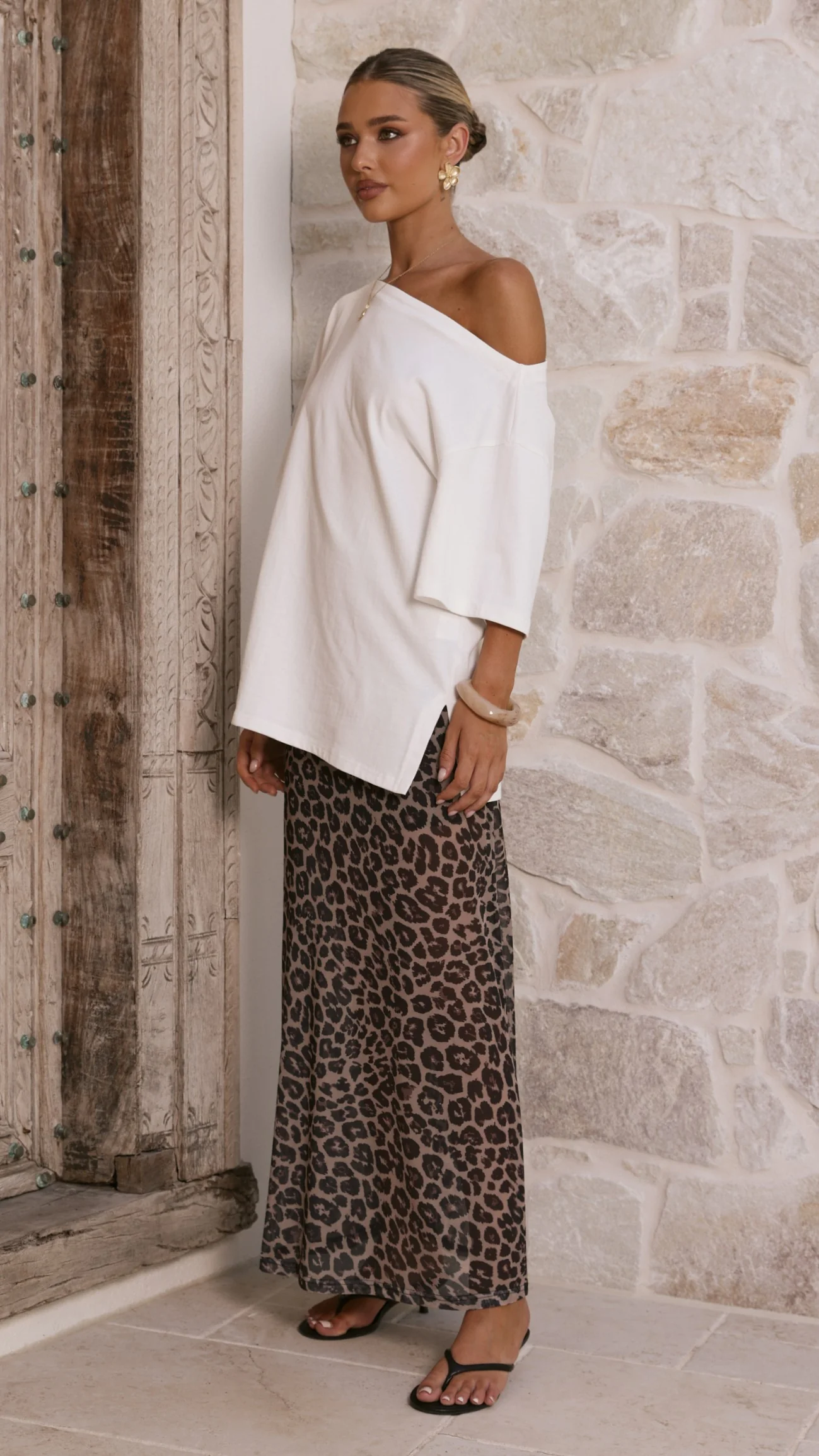 Onella Semi Sheer Maxi Skirt - Leopard Print - Image 7