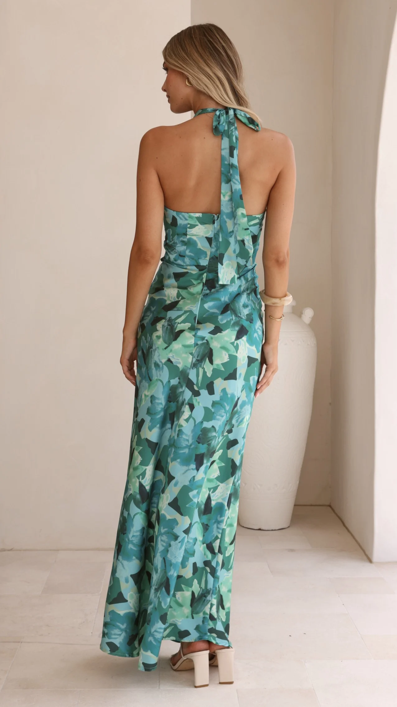 Oralia Maxi Dress - Dark Green Floral - Image 2