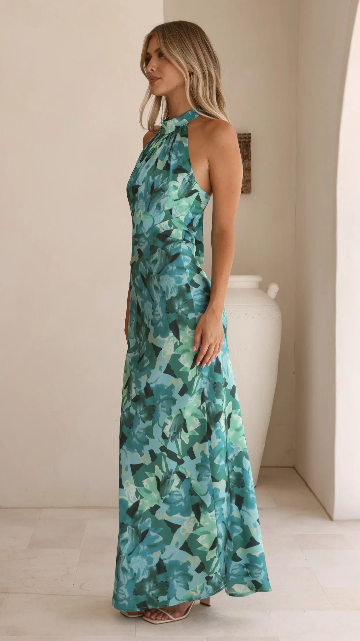 Oralia Maxi Dress - Dark Green Floral - Image 5