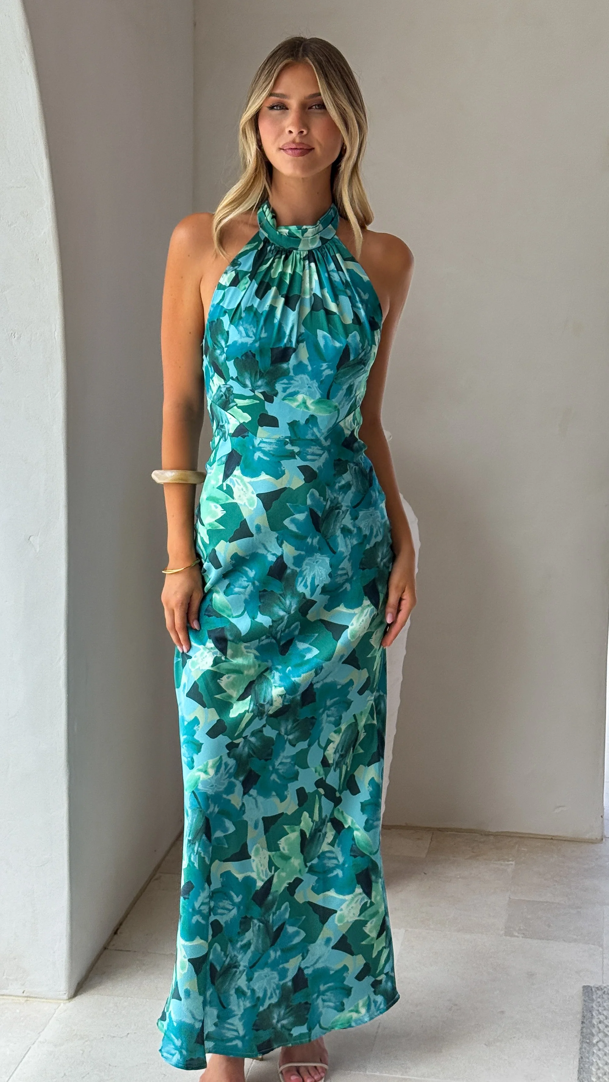 Oralia Maxi Dress - Dark Green Floral - Image 6