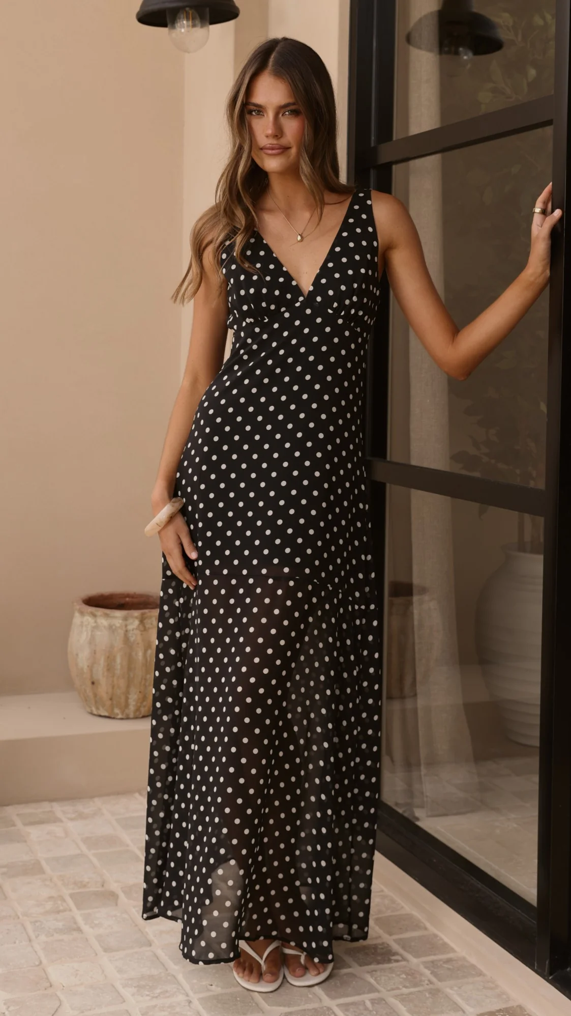 Oriella Maxi Dress - Black Polka - Image 7