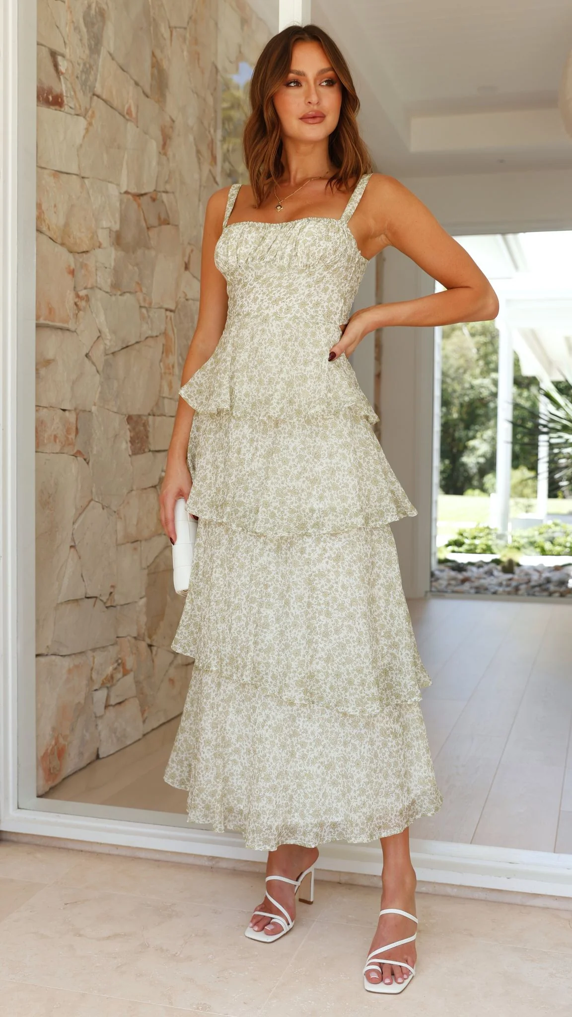 Page Maxi Dress - Green Floral - Image 13