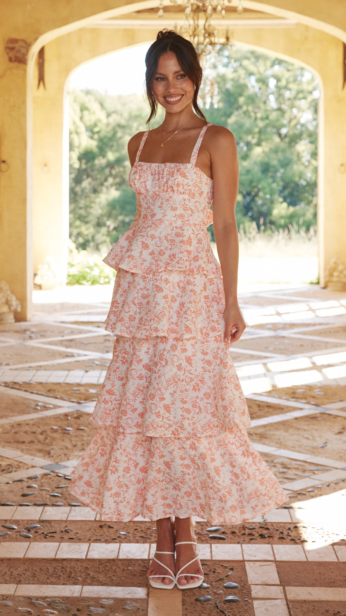Page Maxi Dress - Peach Floral - Image 14