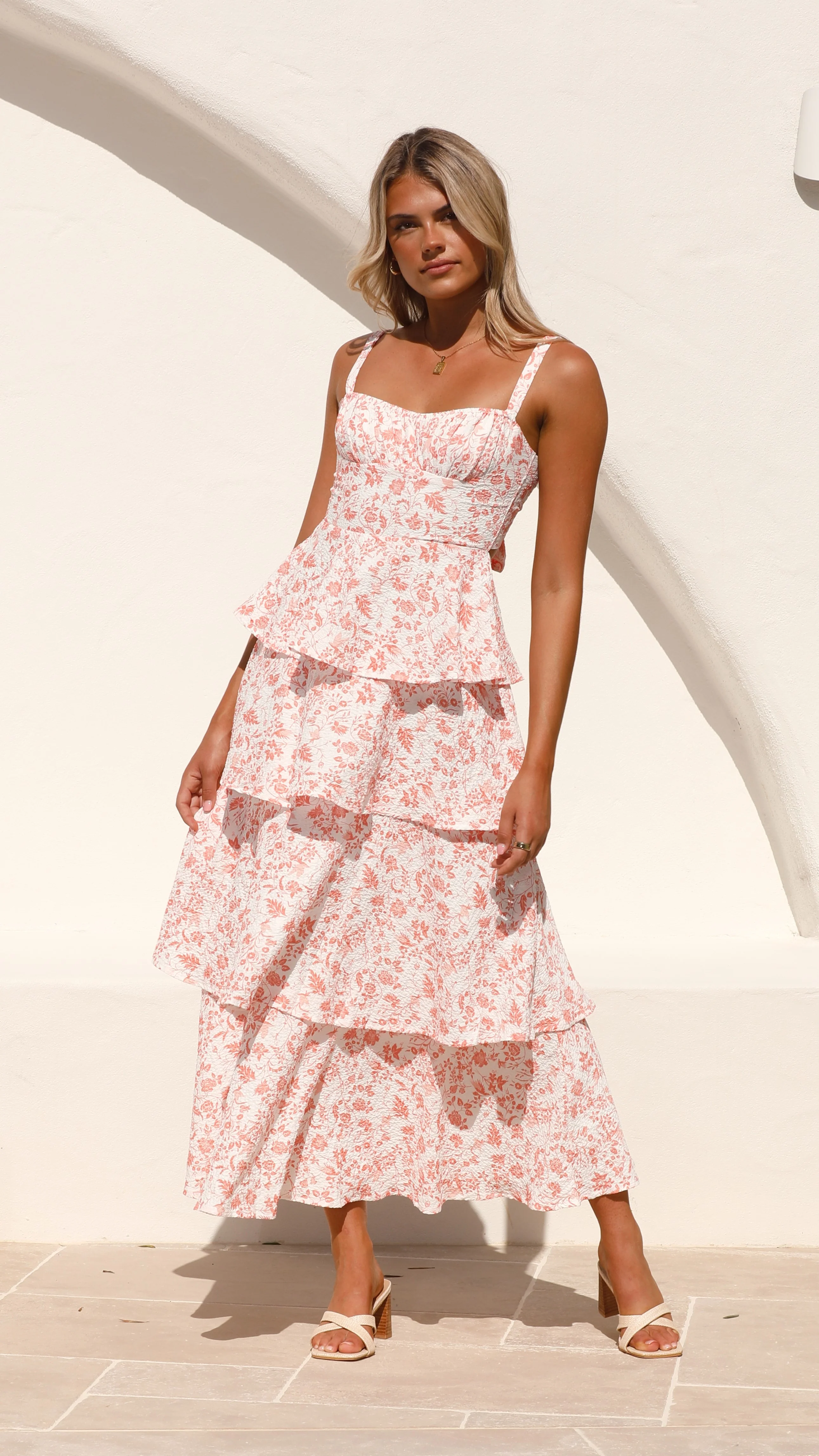 Page Maxi Dress - Peach Floral - Image 19
