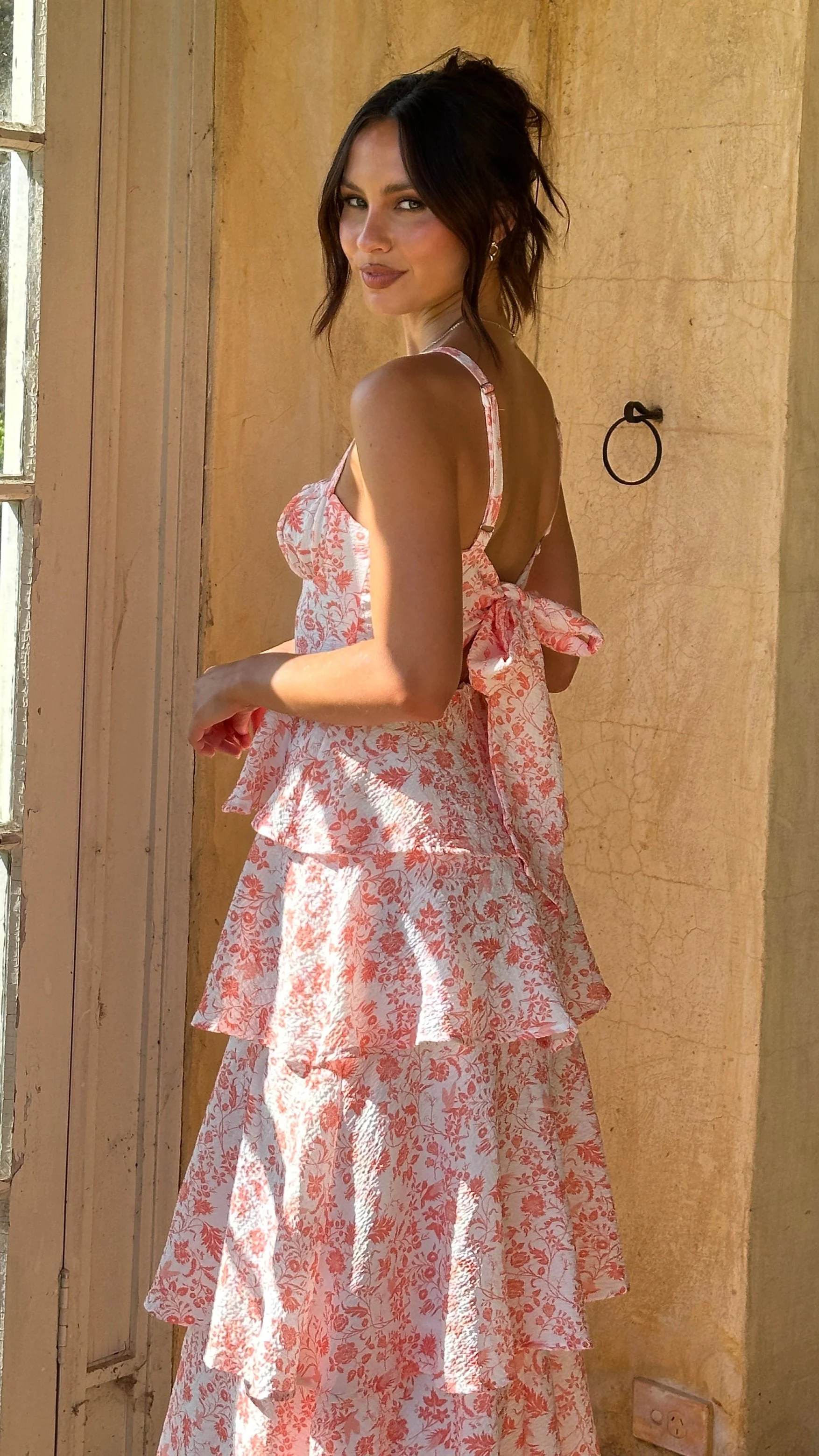 Page Maxi Dress - Peach Floral - Image 21