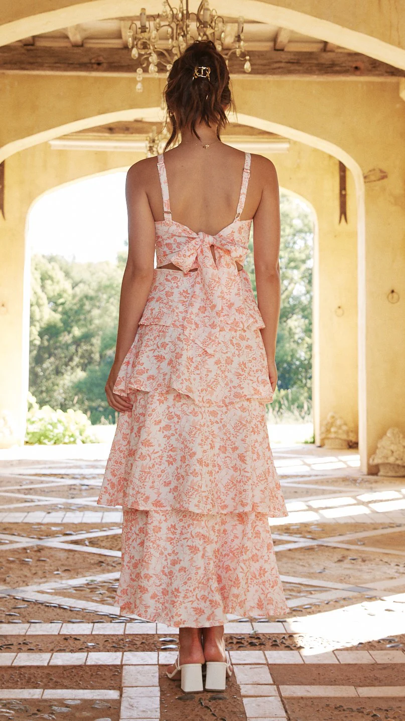 Page Maxi Dress - Peach Floral - Image 3