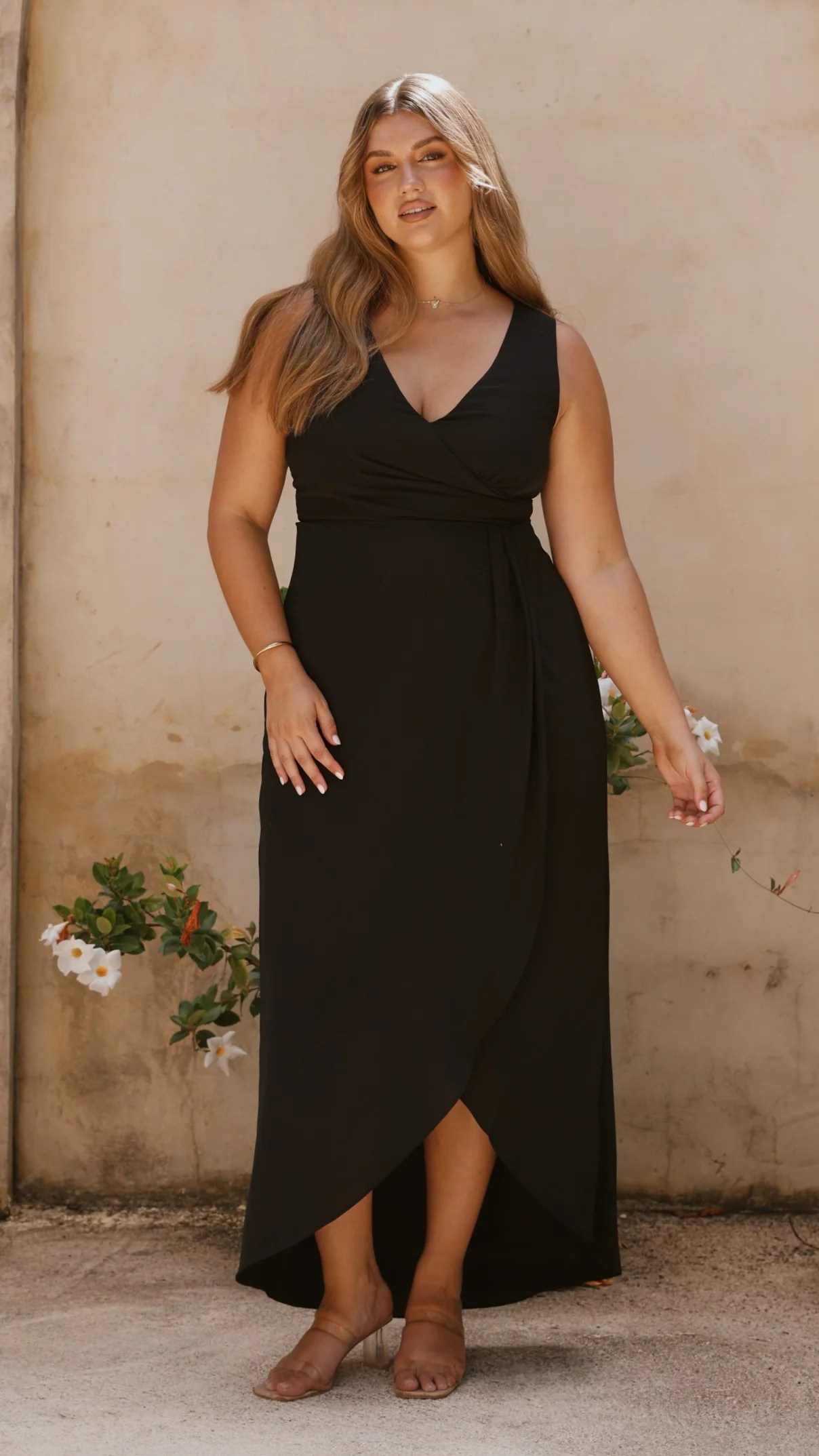 Pamela V Neck Maxi Dress - Black - Image 2