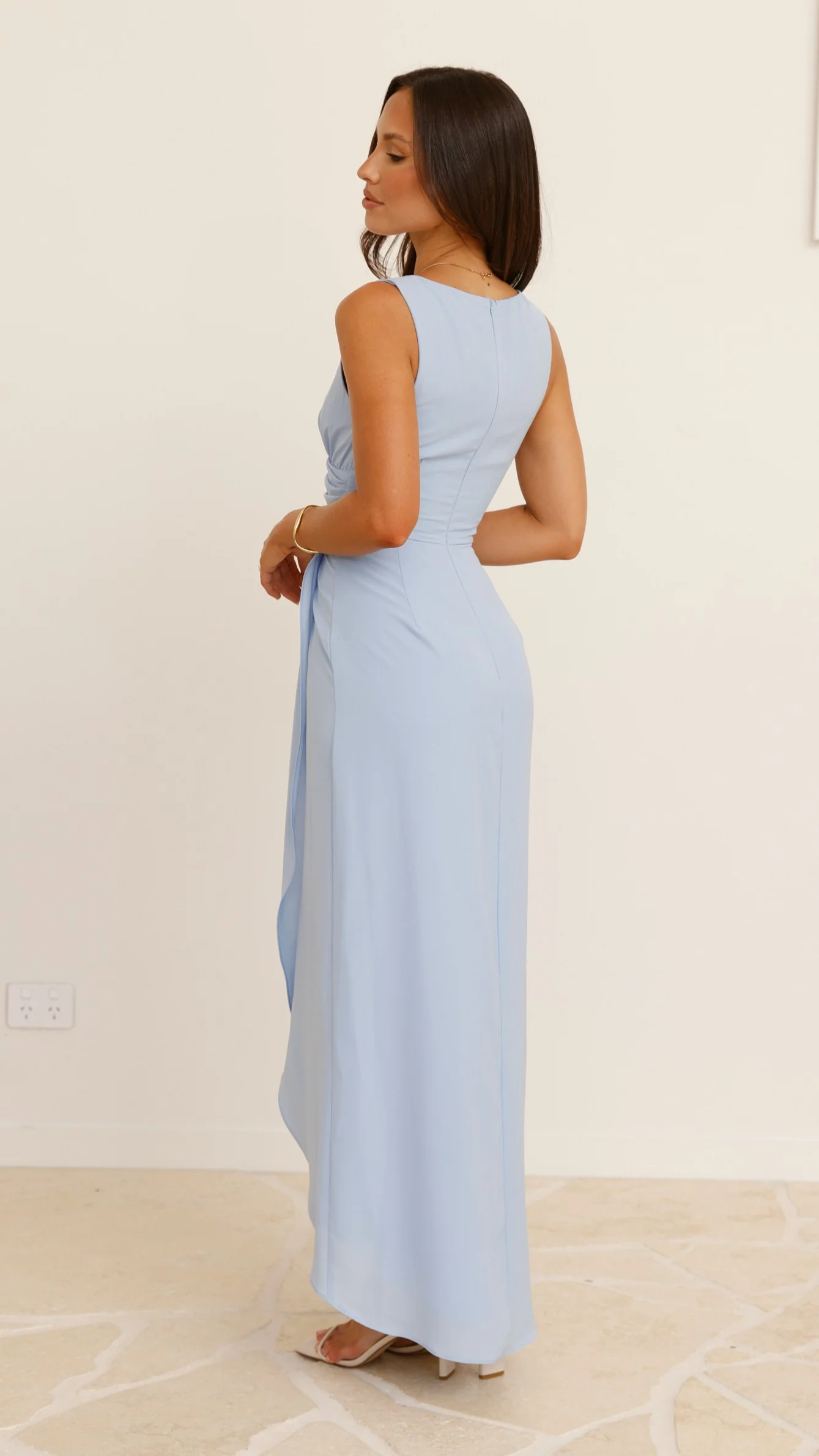 Pamela V Neck Maxi Dress - Blue - Image 7