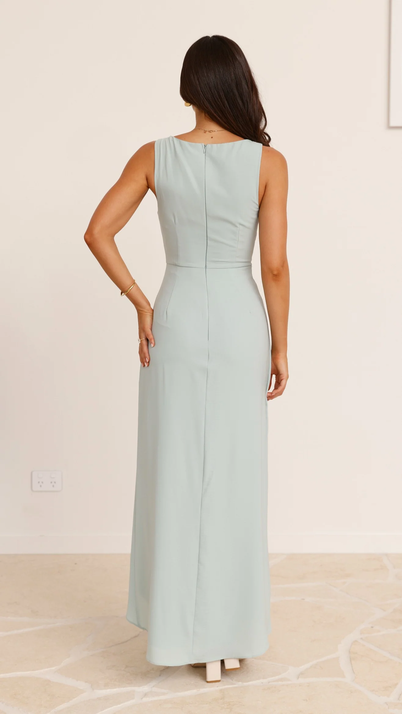 Pamela V Neck Maxi Dress - Sage - Image 4