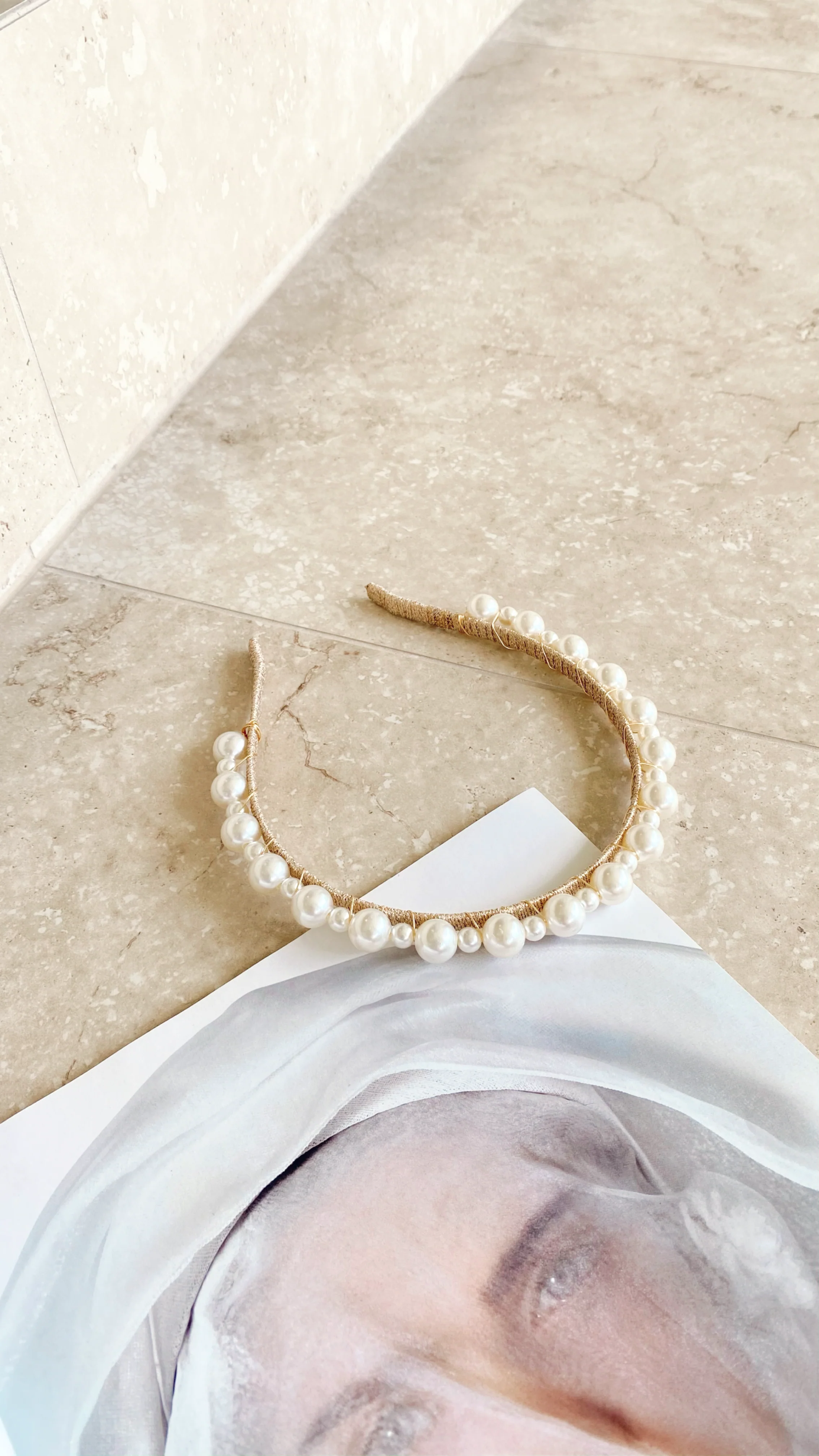 Pearla Headpiece - Pearl & Gold - Image 5