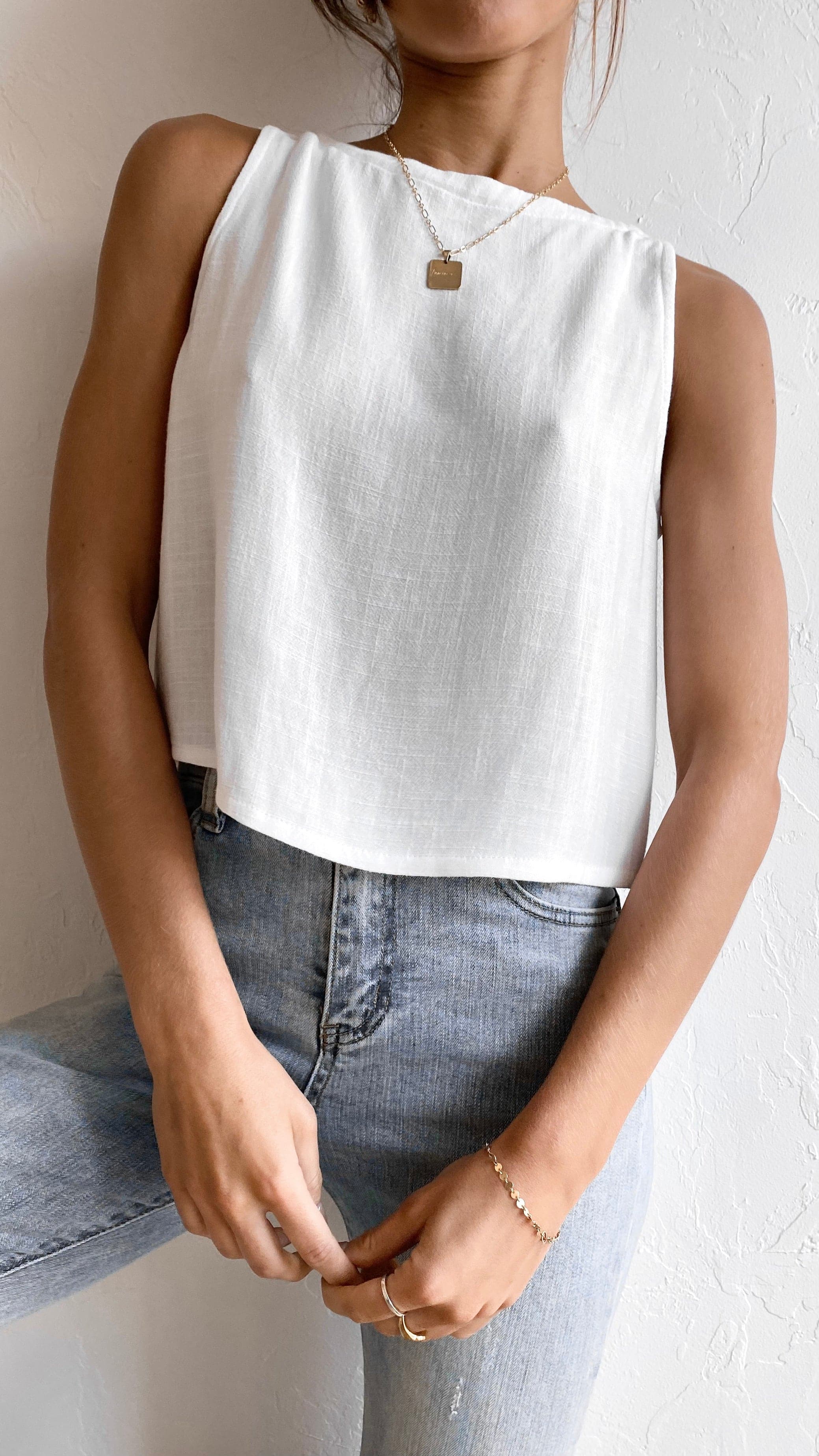 Persephone Crop Top - White - Image 17
