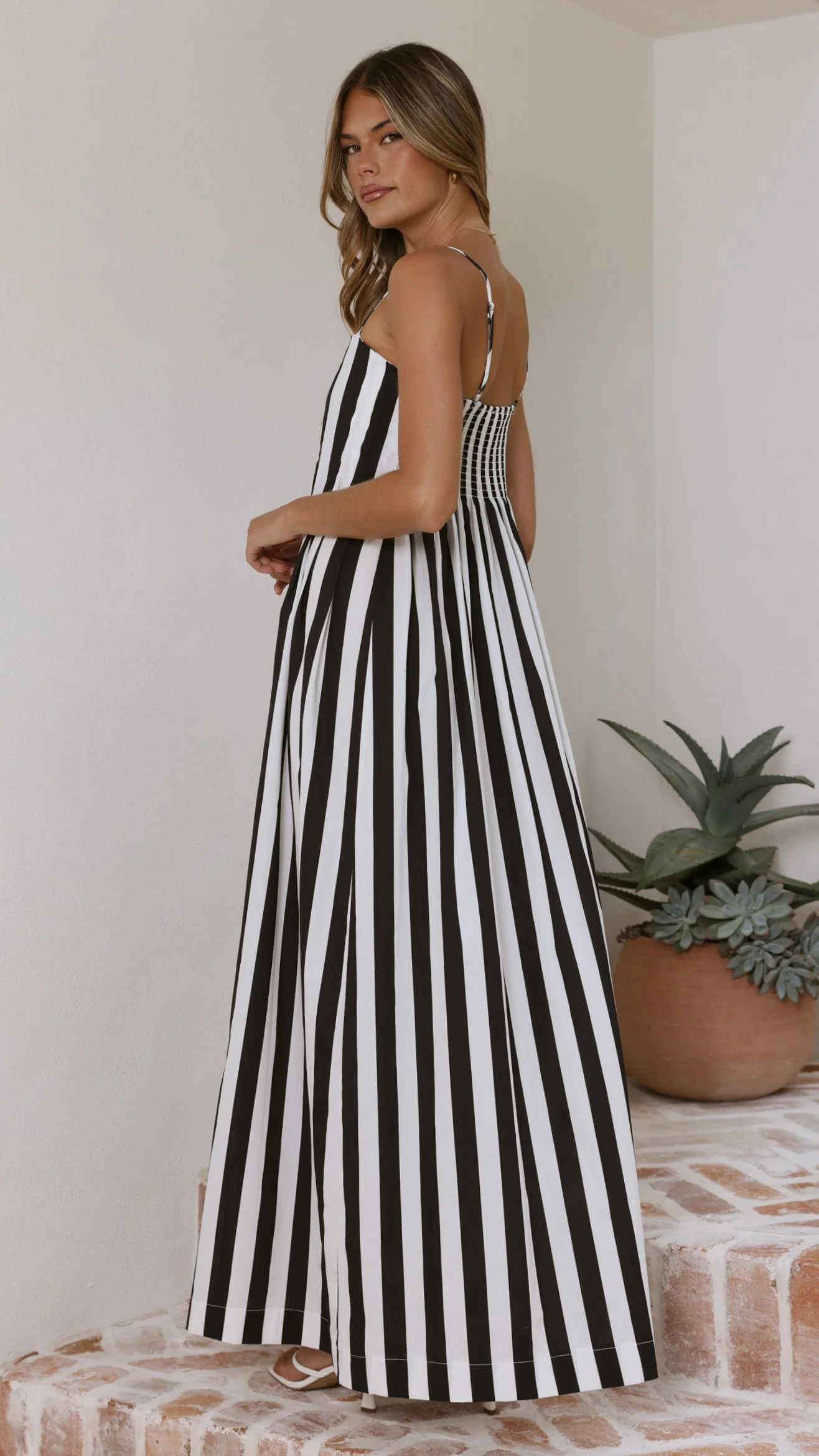Pippa Maxi Dress - Black Stripe - Image 2