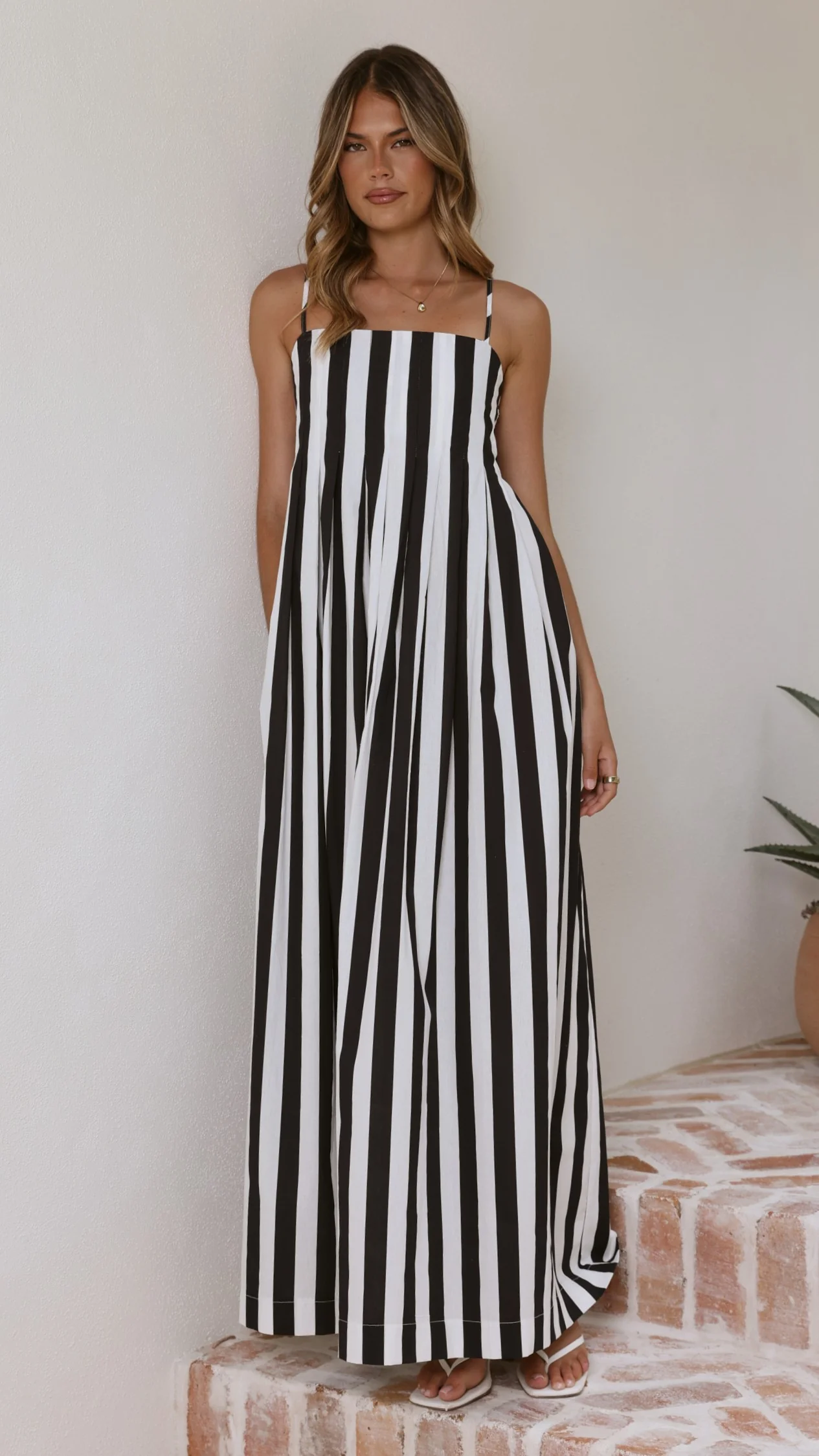 Pippa Maxi Dress - Black Stripe - Image 3