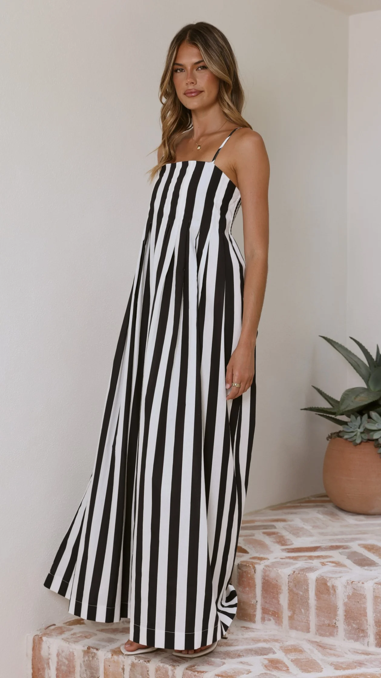 Pippa Maxi Dress - Black Stripe - Image 4