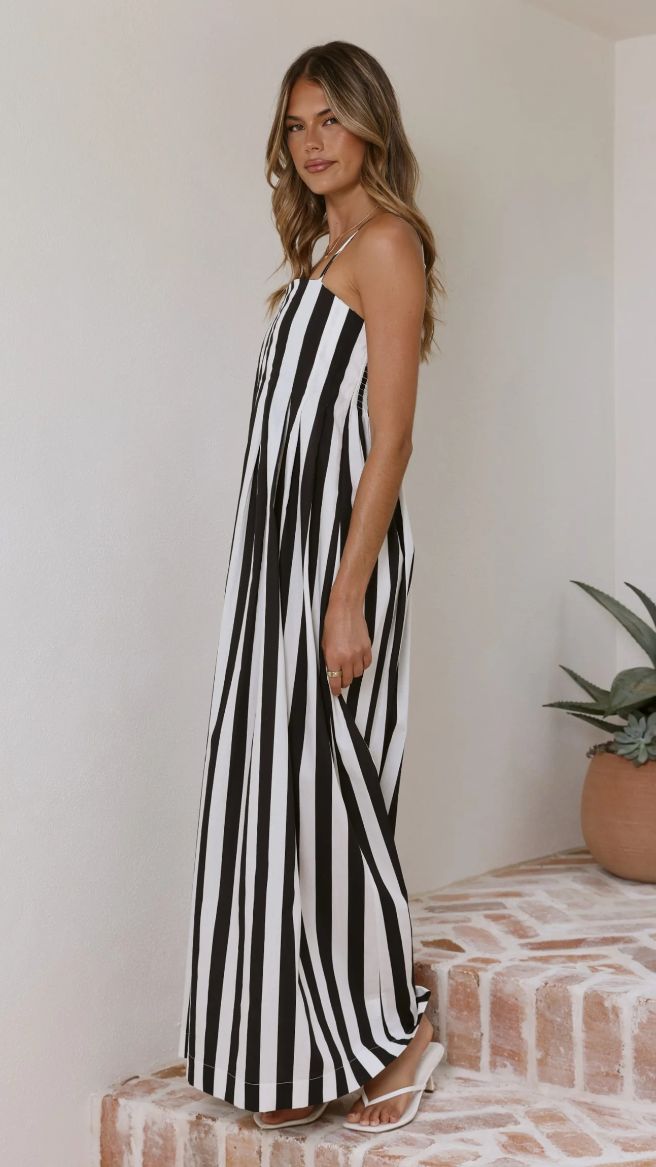 Pippa Maxi Dress - Black Stripe - Image 7
