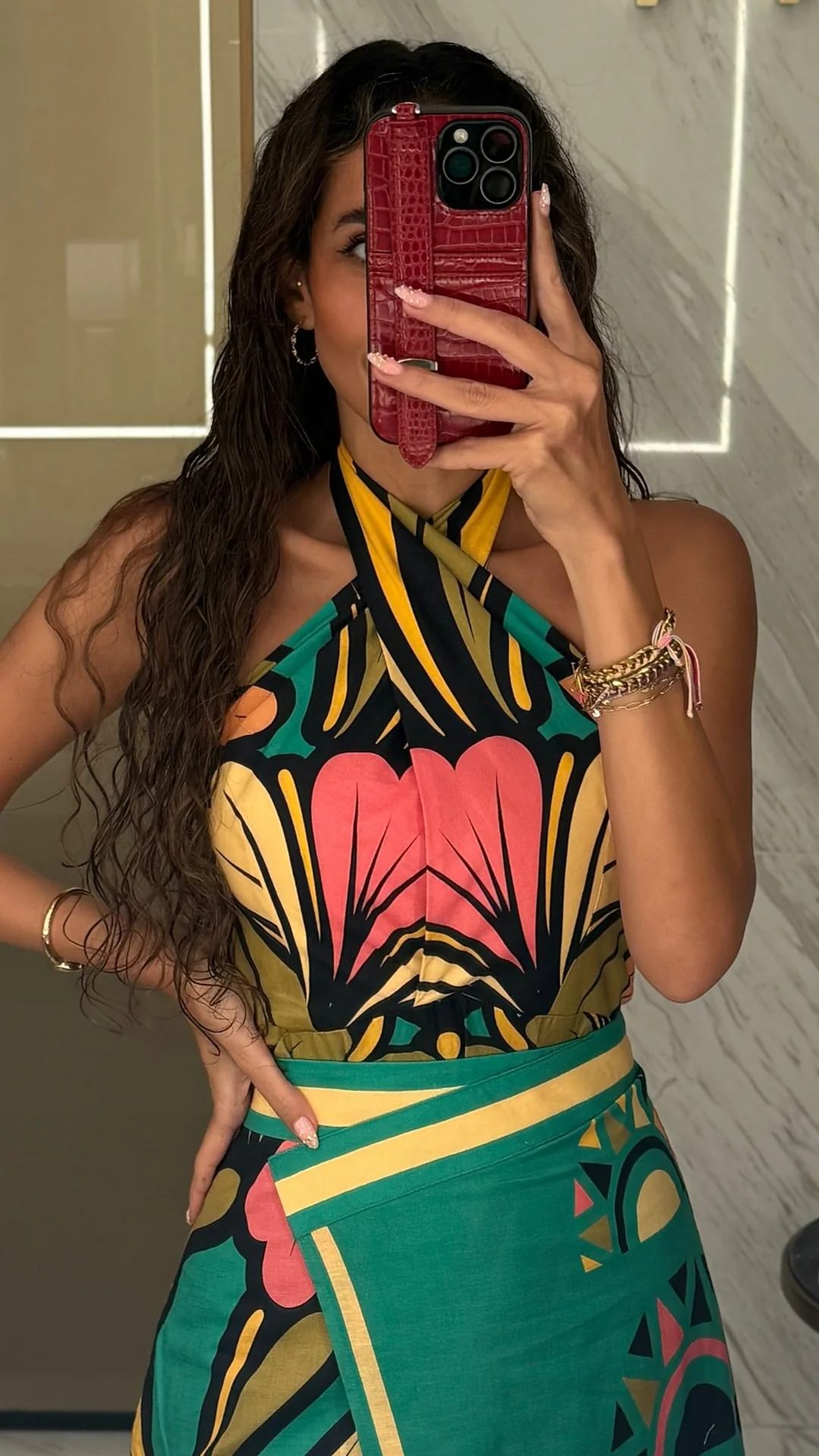 Portugal Twist Halter Top - Apple - Image 10