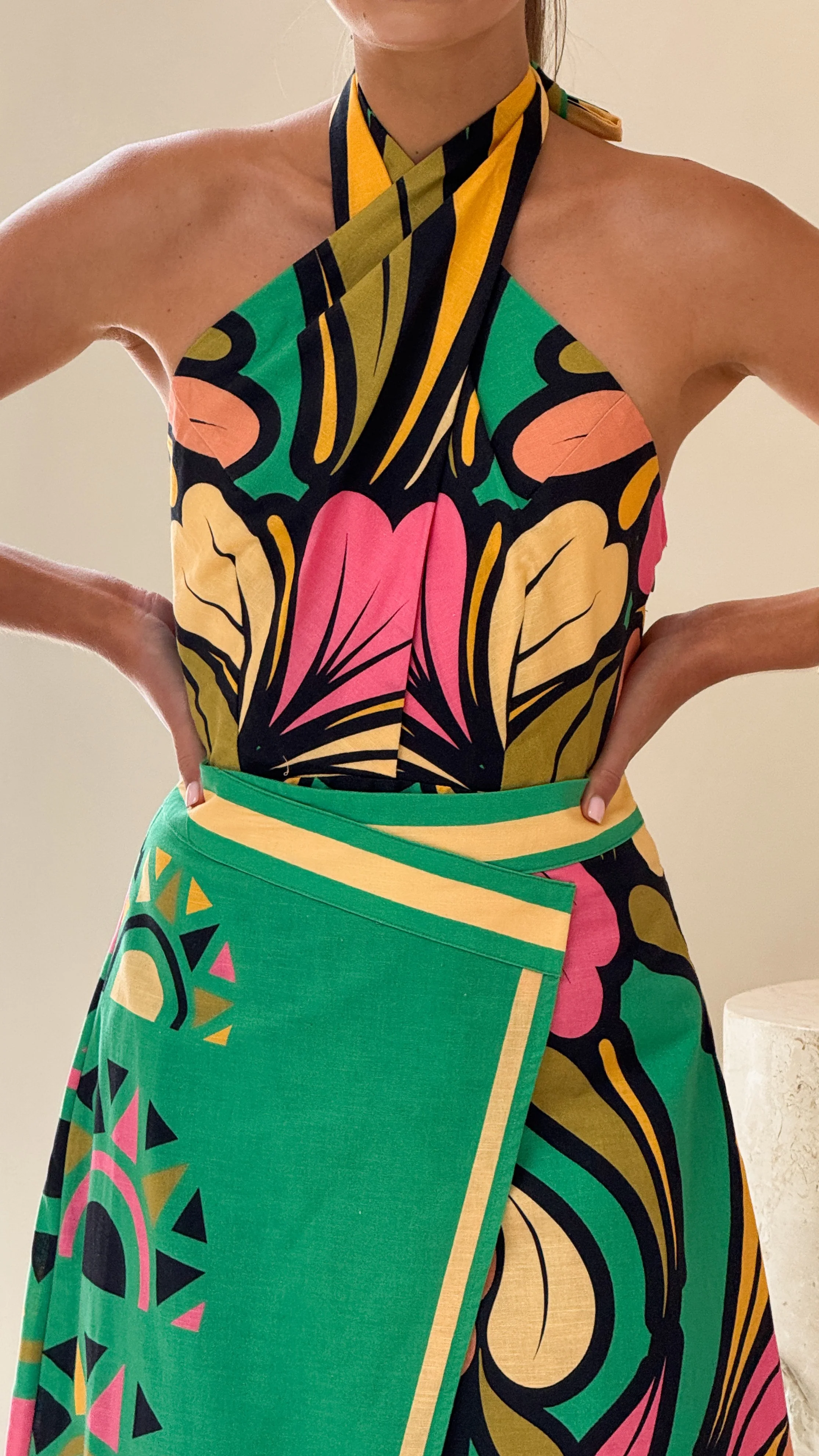 Portugal Twist Halter Top - Apple - Image 5