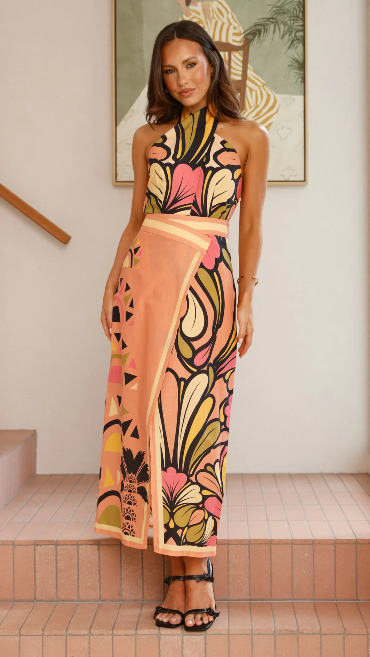 Portugal Twist Halter Top - Melon - Image 7