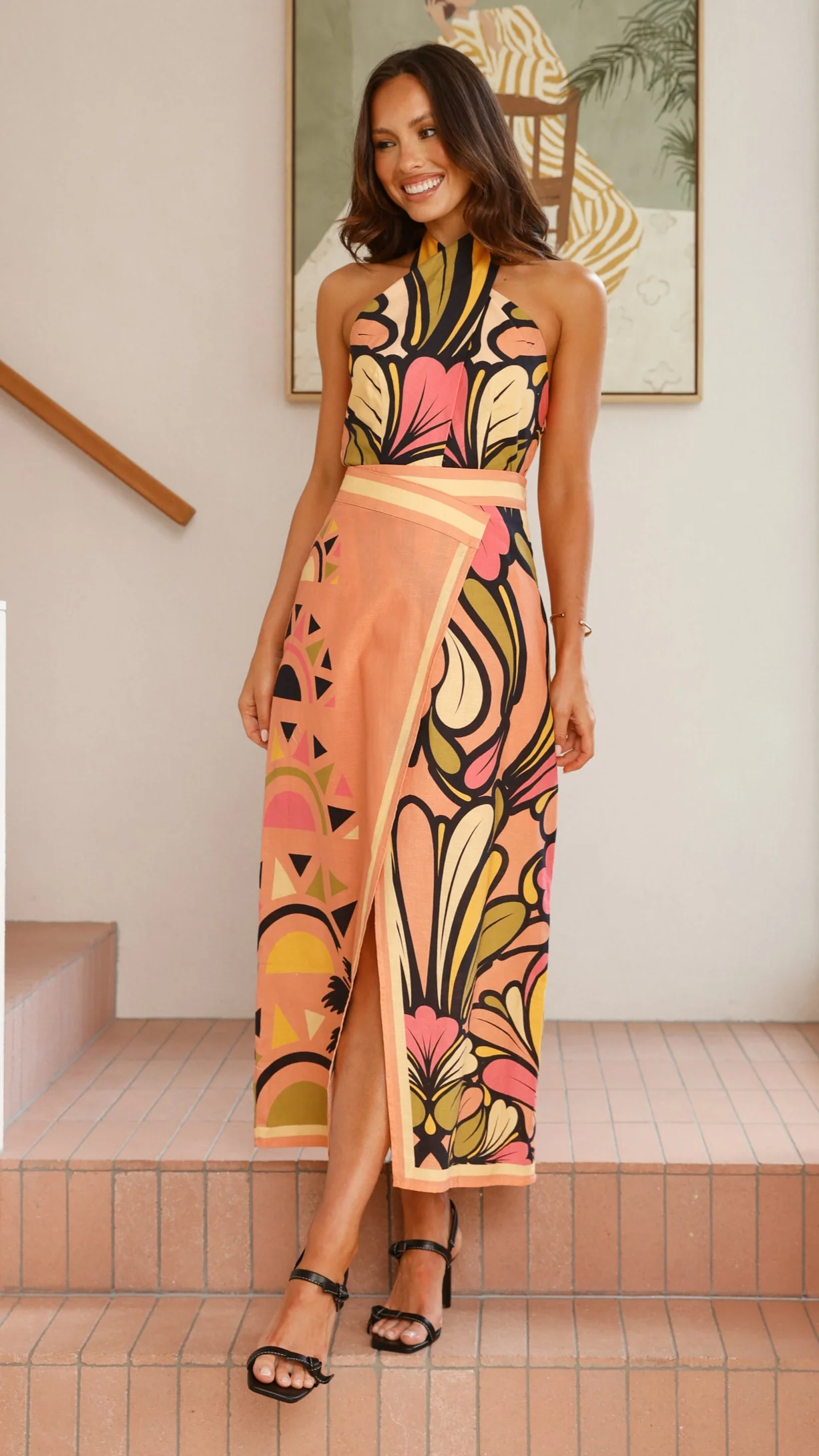 Portugal Twist Halter Top - Melon - Image 8
