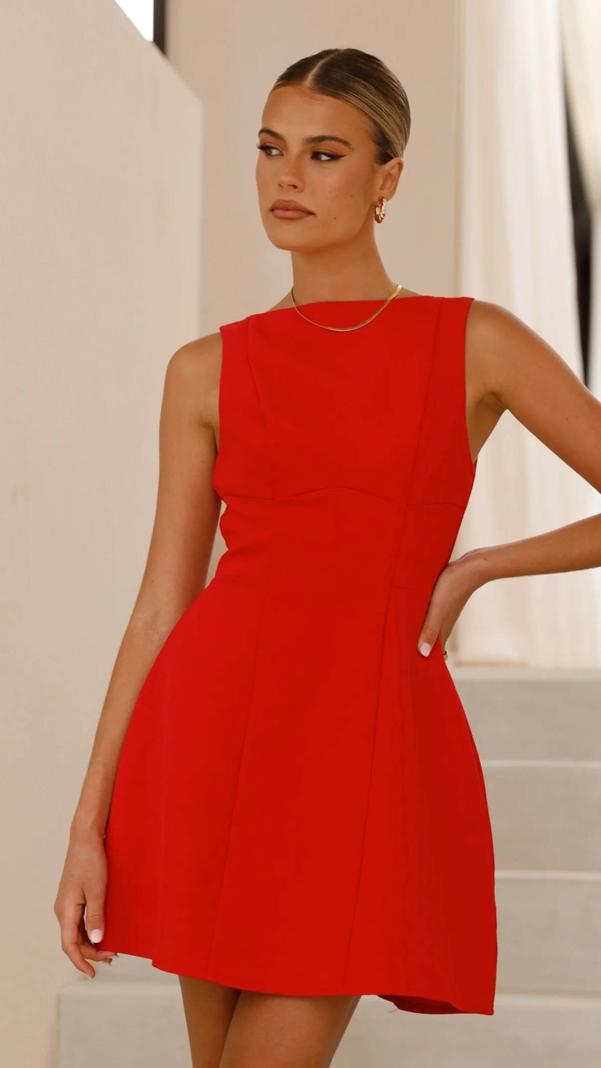 Rafiki Mini Dress - Red - Image 6