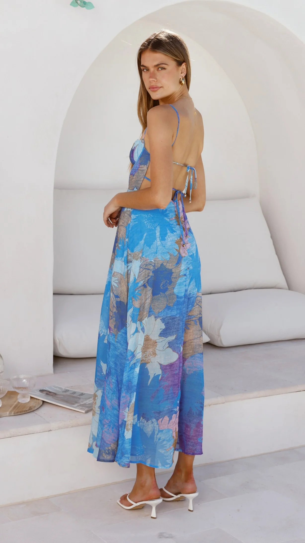 Rahima Maxi Dress - Blue Floral - Image 12