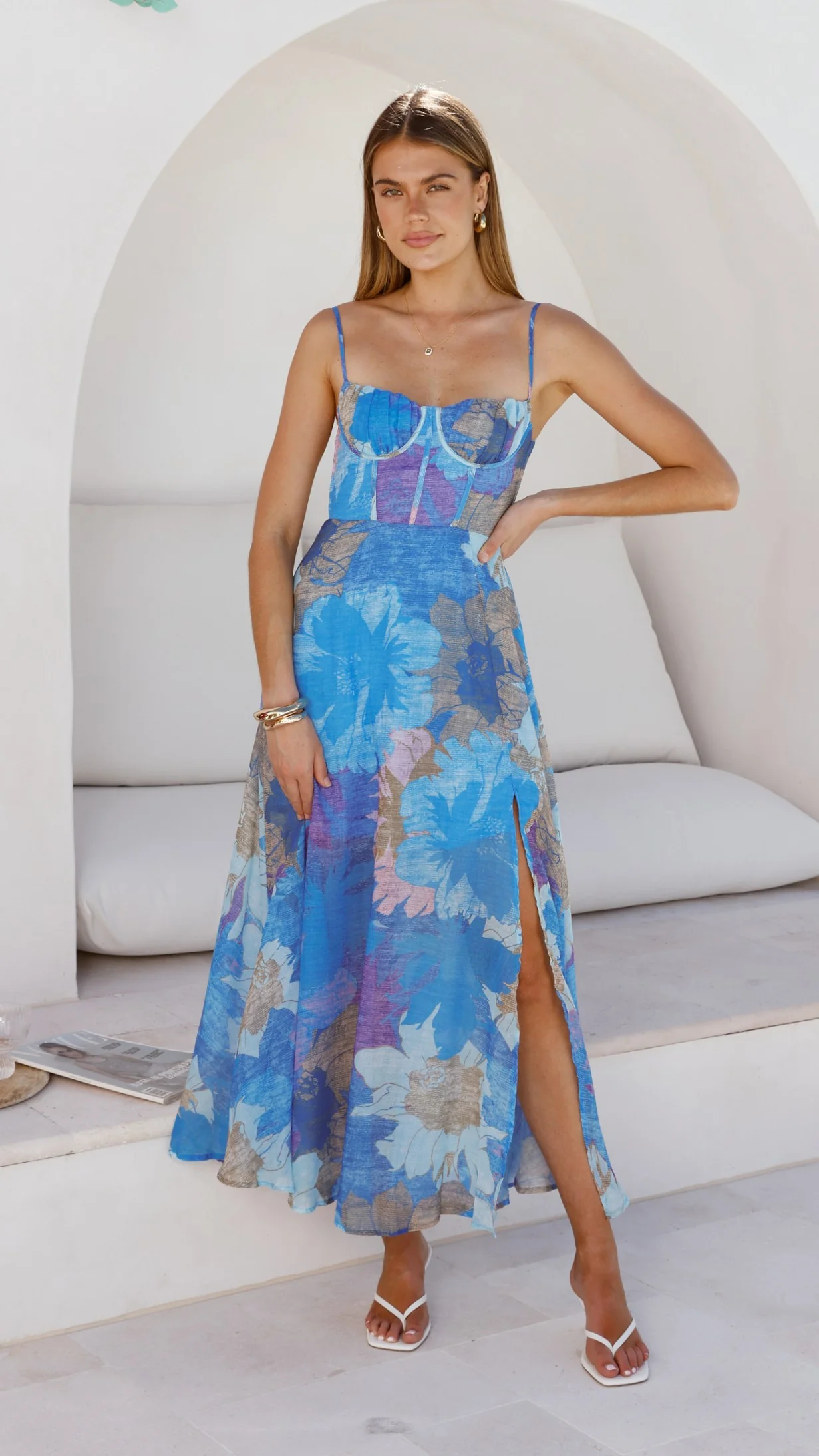 Rahima Maxi Dress - Blue Floral - Image 23