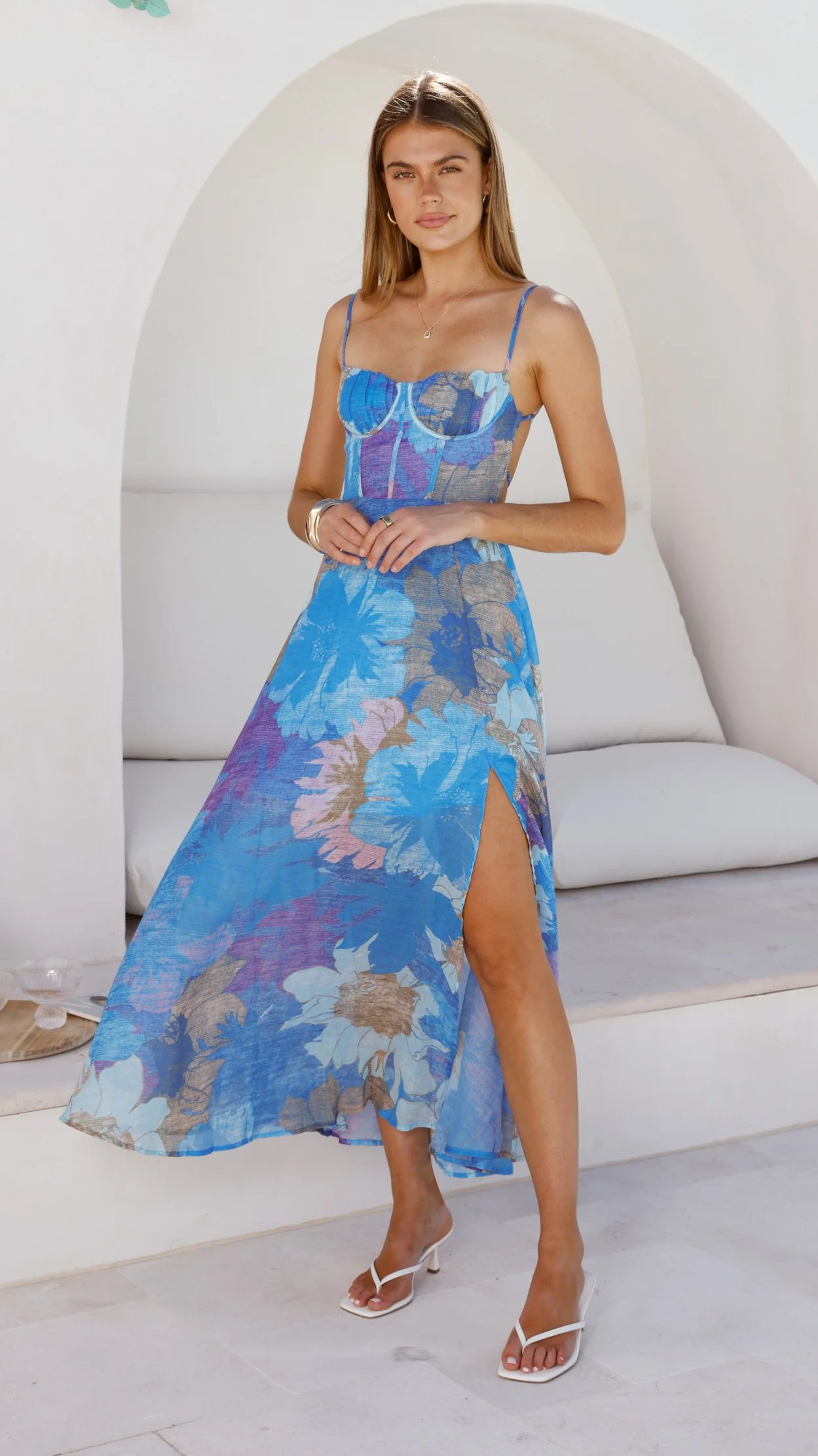 Rahima Maxi Dress - Blue Floral - Image 24