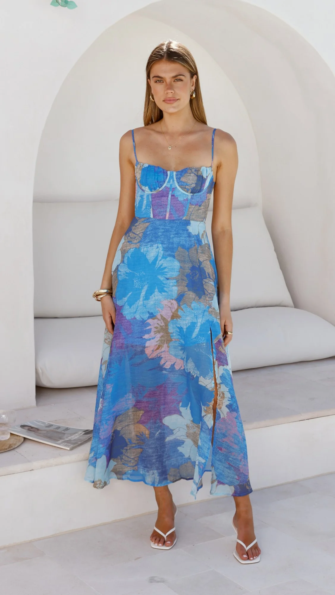 Rahima Maxi Dress - Blue Floral - Image 3