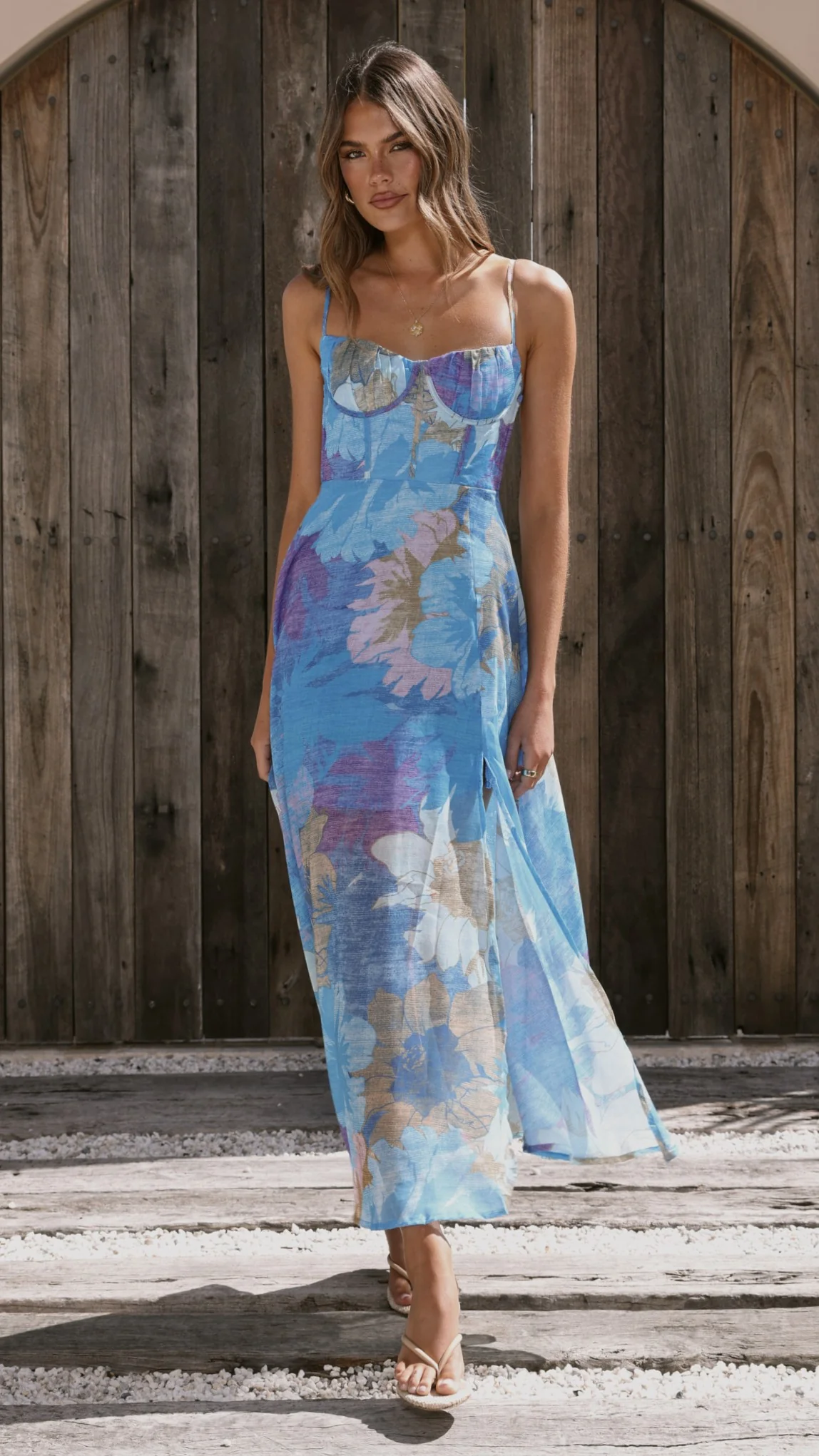 Rahima Maxi Dress - Blue Floral - Image 6
