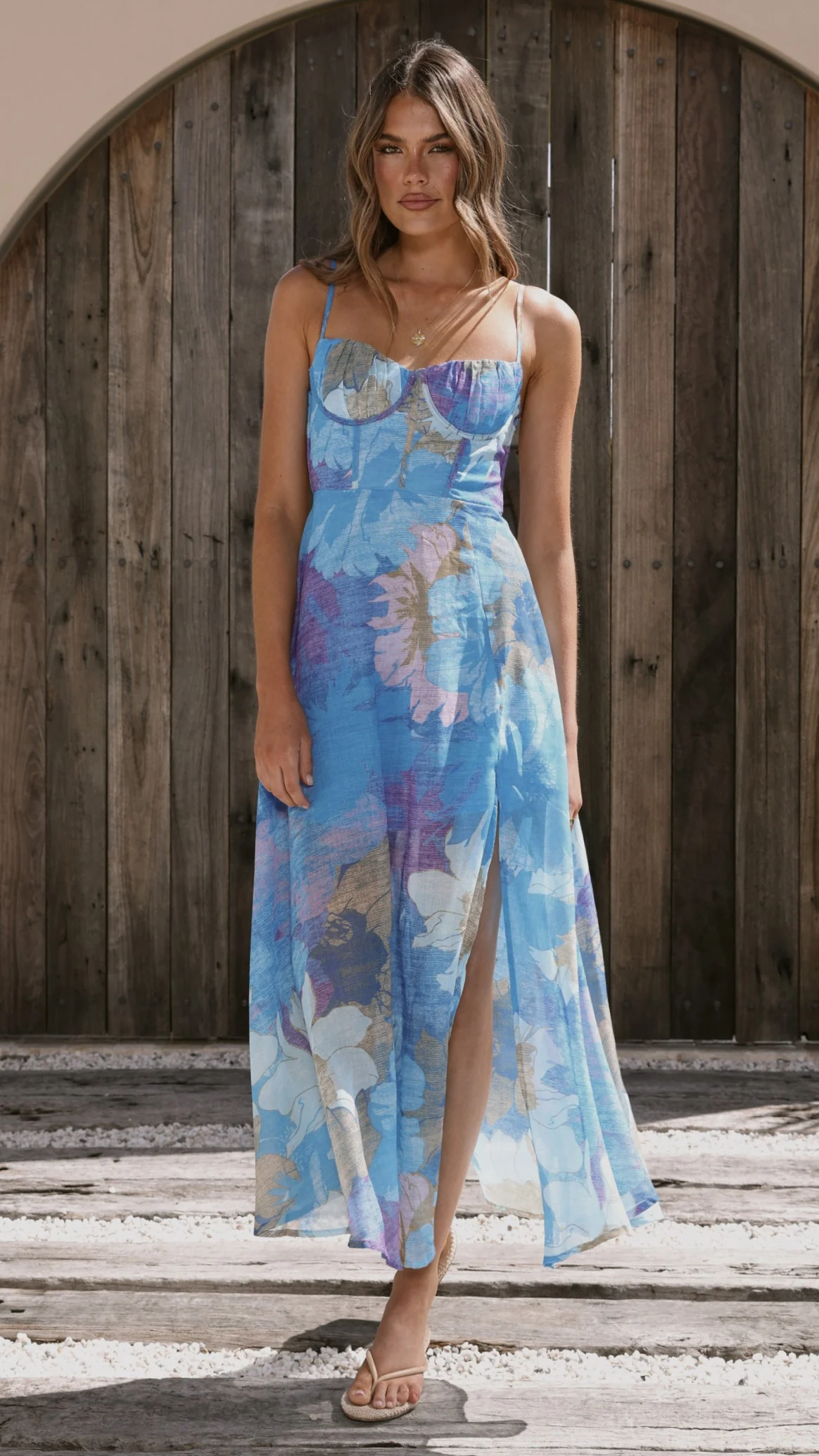 Rahima Maxi Dress - Blue Floral - Image 8