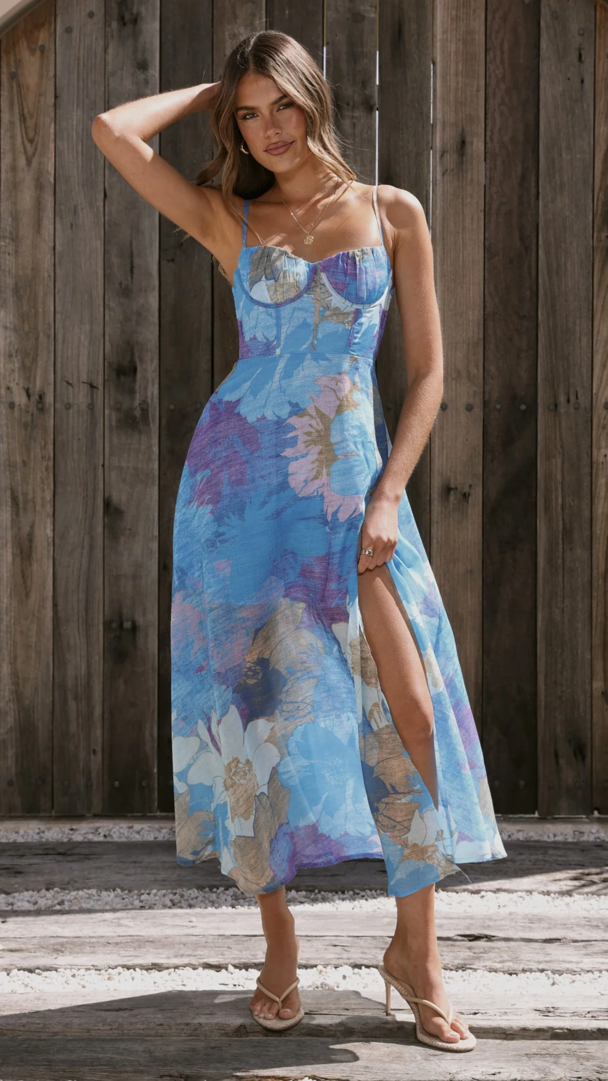 Rahima Maxi Dress - Blue Floral - Image 9