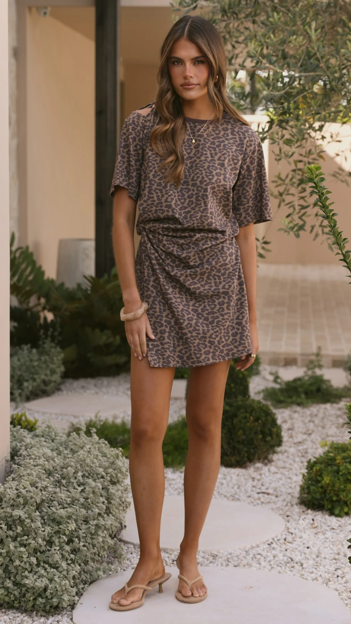 Ravina Mini Dress - Leopard Print - Image 10