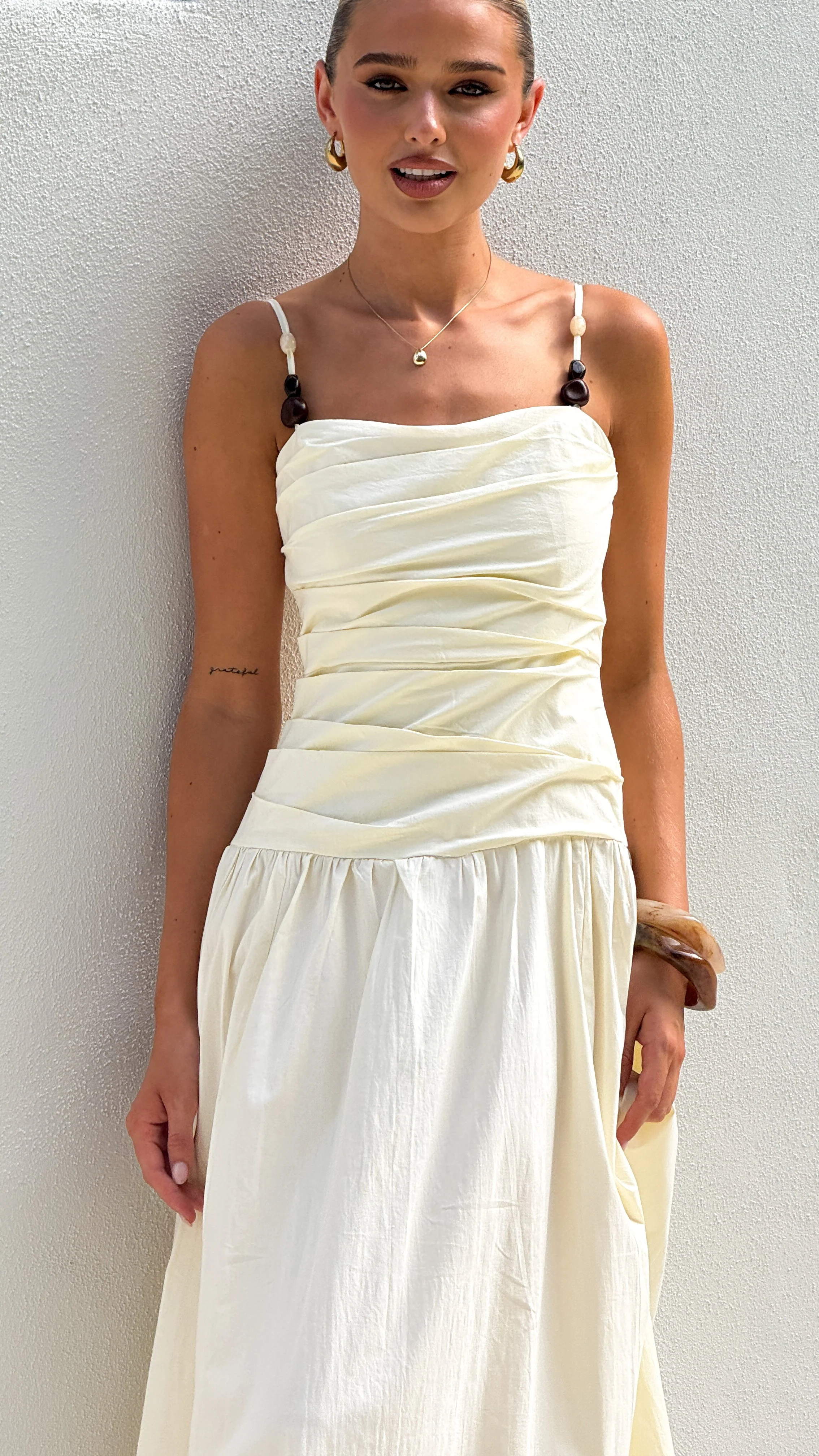 Raziela Maxi Dress - Cream - Image 4