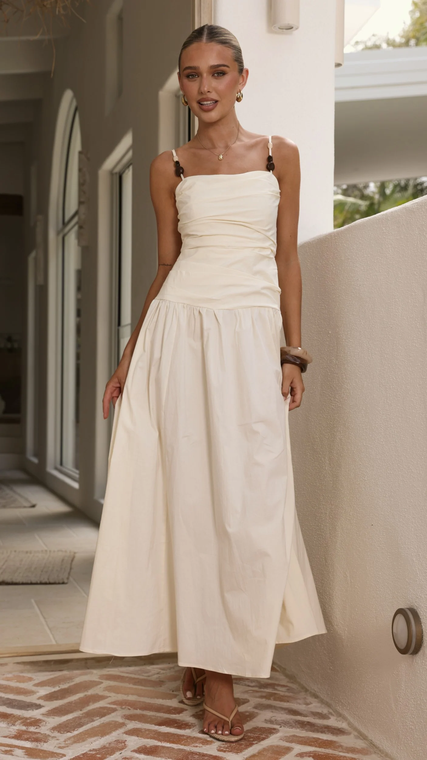 Raziela Maxi Dress - Cream - Image 6