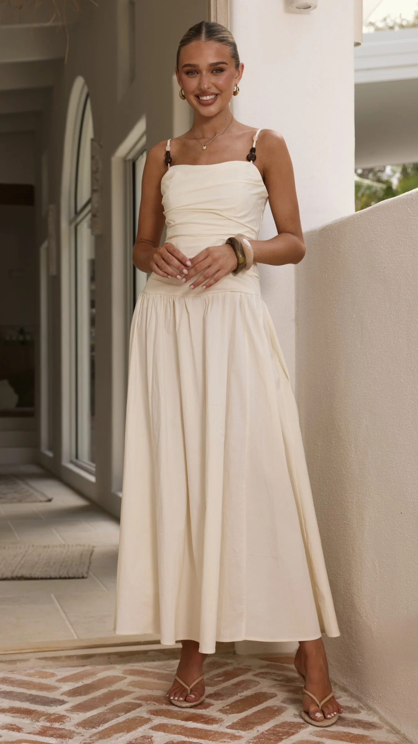 Raziela Maxi Dress - Cream - Image 7